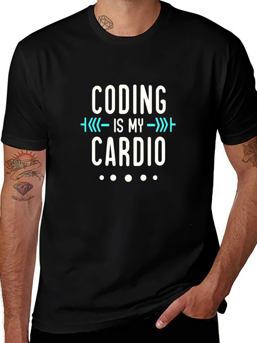 Coding is My Cardio Black T-Shirt