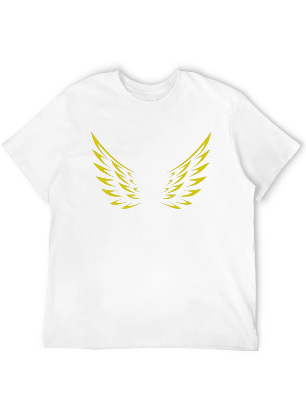 Black T-Shirt with Golden Wings Graphic