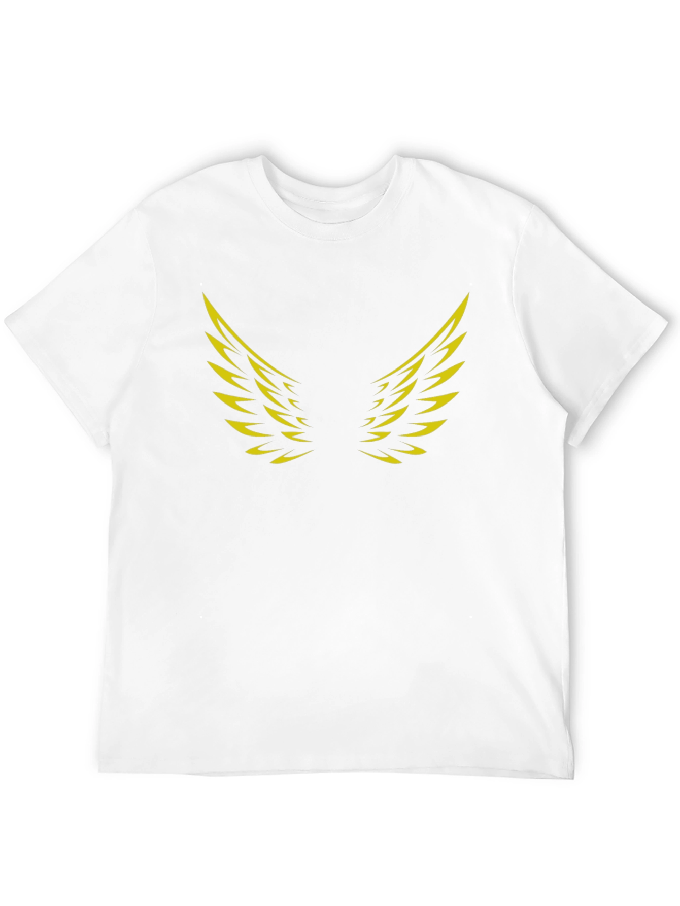 Black T-Shirt with Golden Wings Graphic