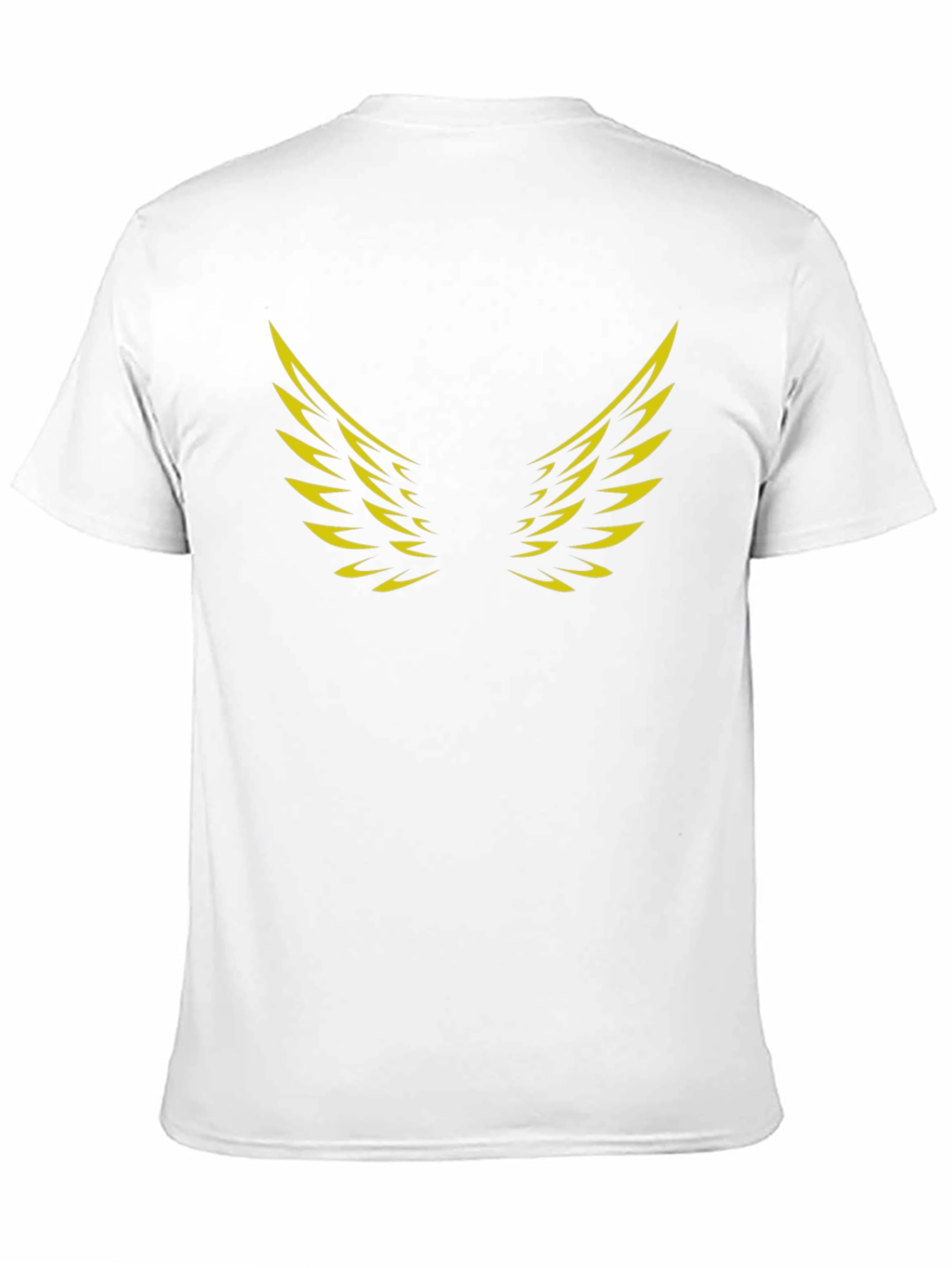 Black T-Shirt with Golden Wings Graphic