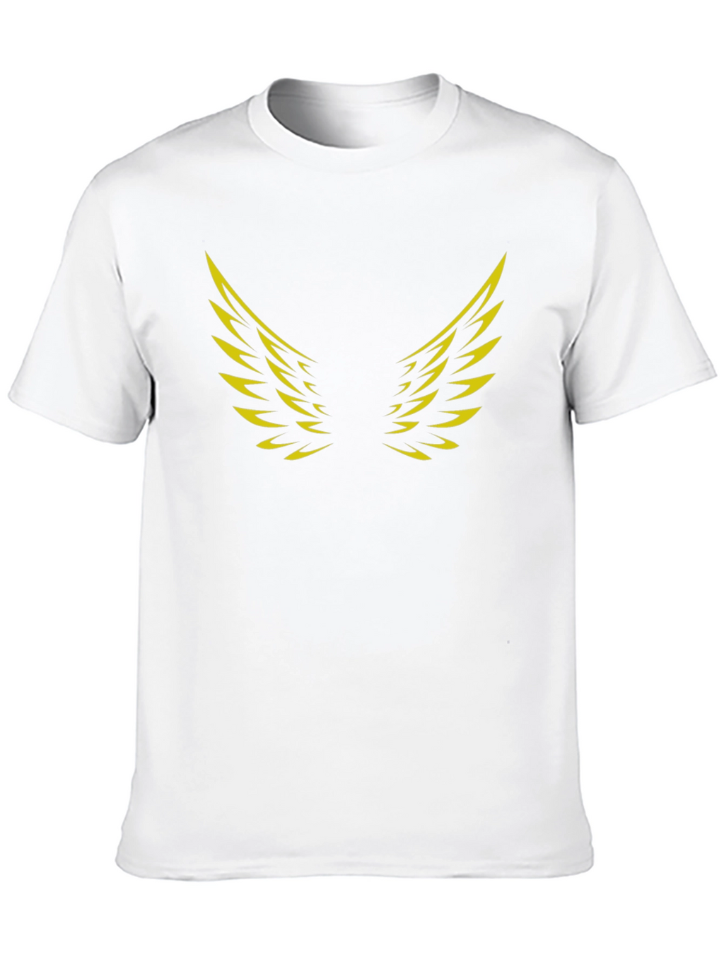 Black T-Shirt with Golden Wings Graphic