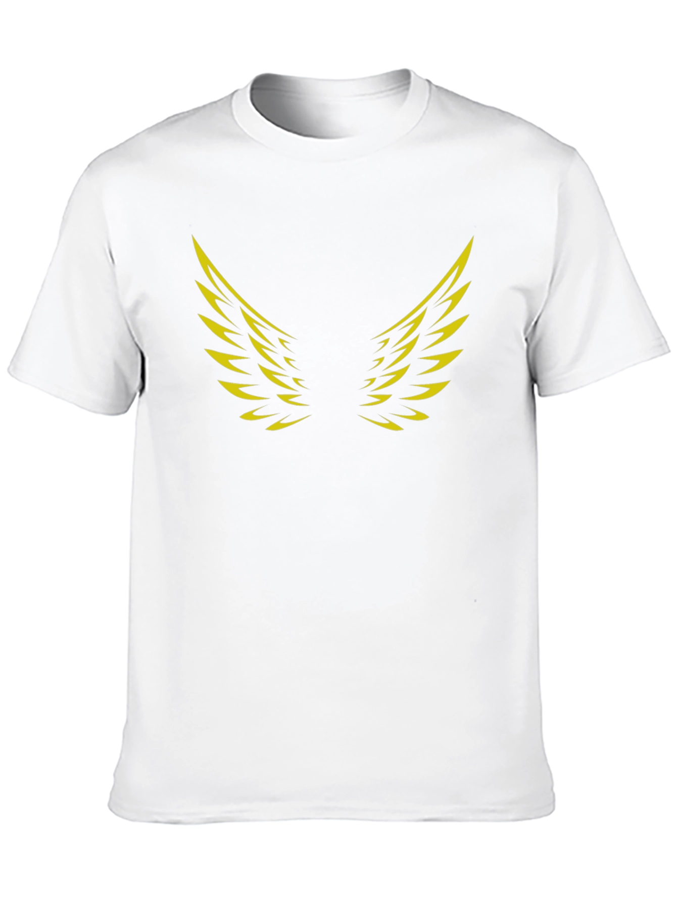 Black T-Shirt with Golden Wings Graphic