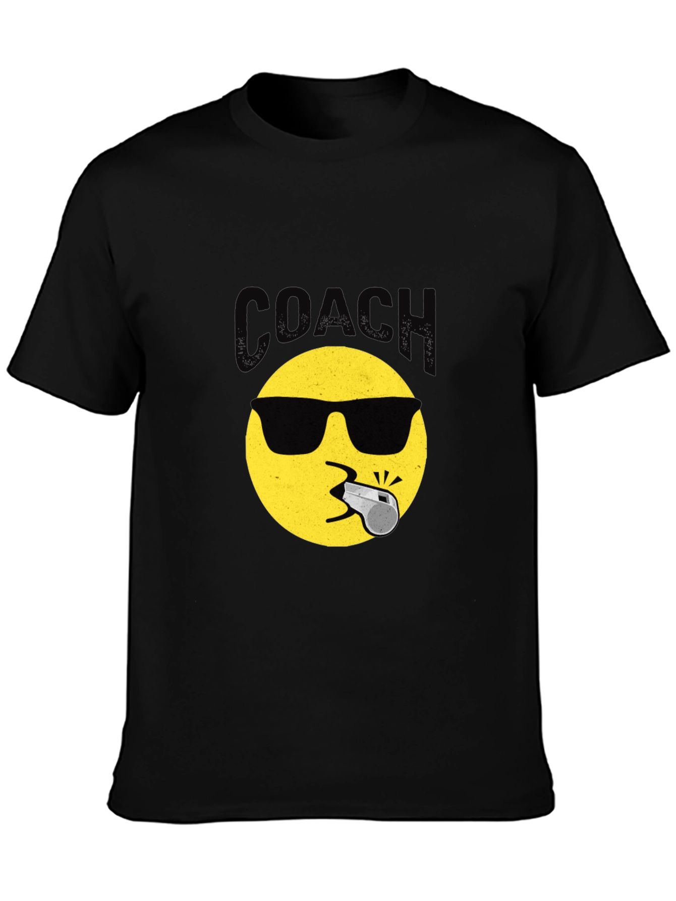 Cool Coach Emoji T-Shirt - Black Crew Neck Tee