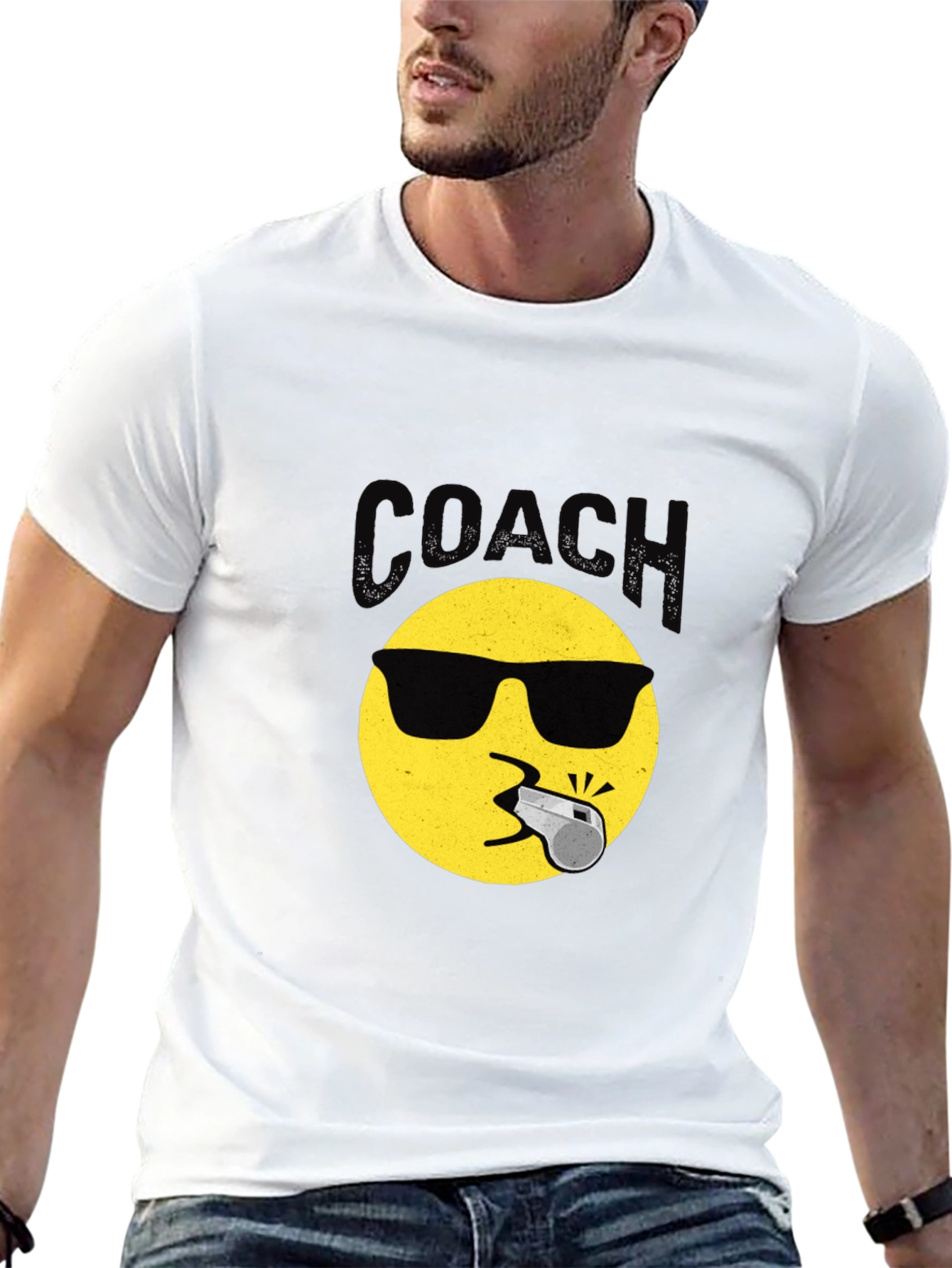 Cool Coach Emoji T-Shirt - Black Crew Neck Tee