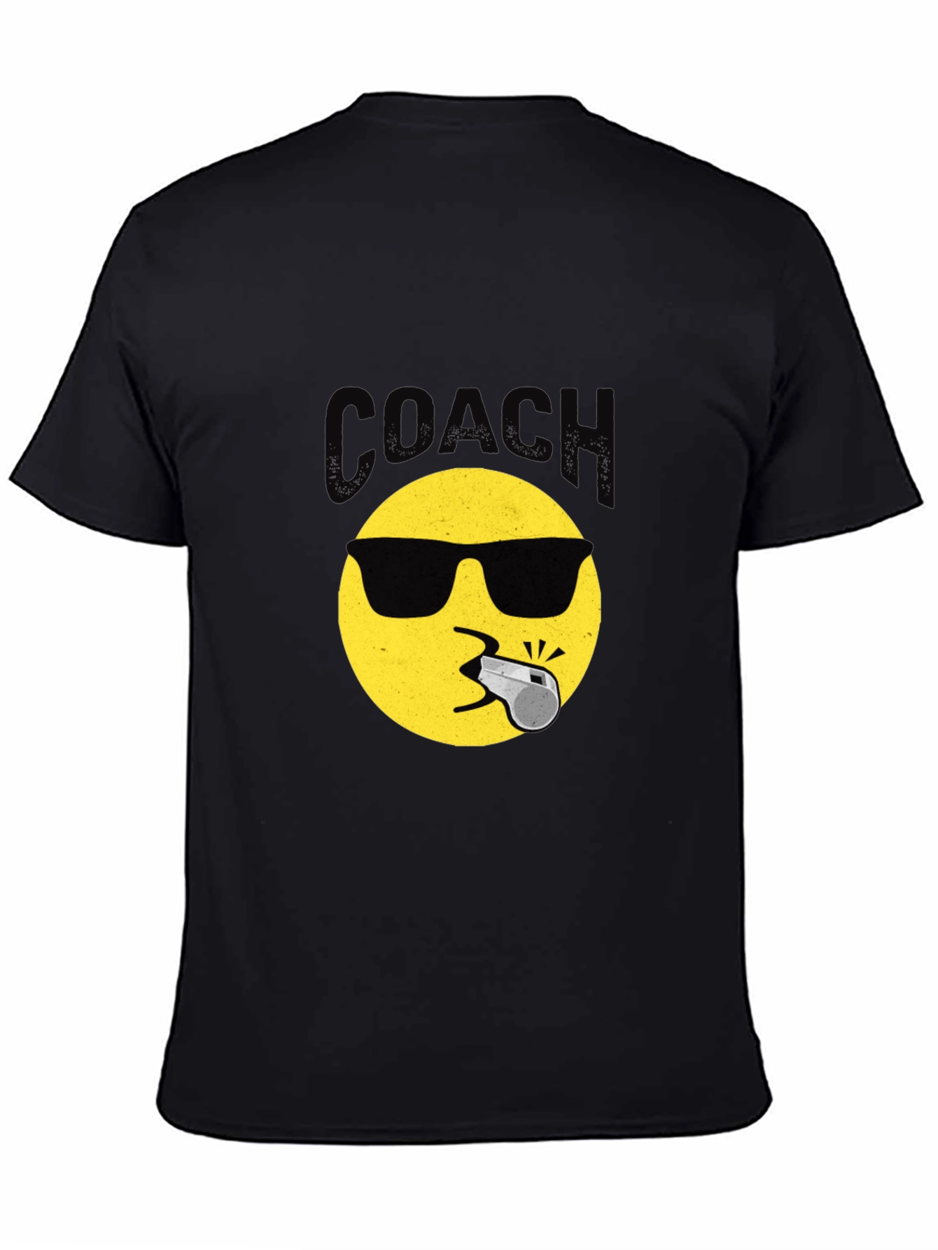 Cool Coach Emoji T-Shirt - Black Crew Neck Tee