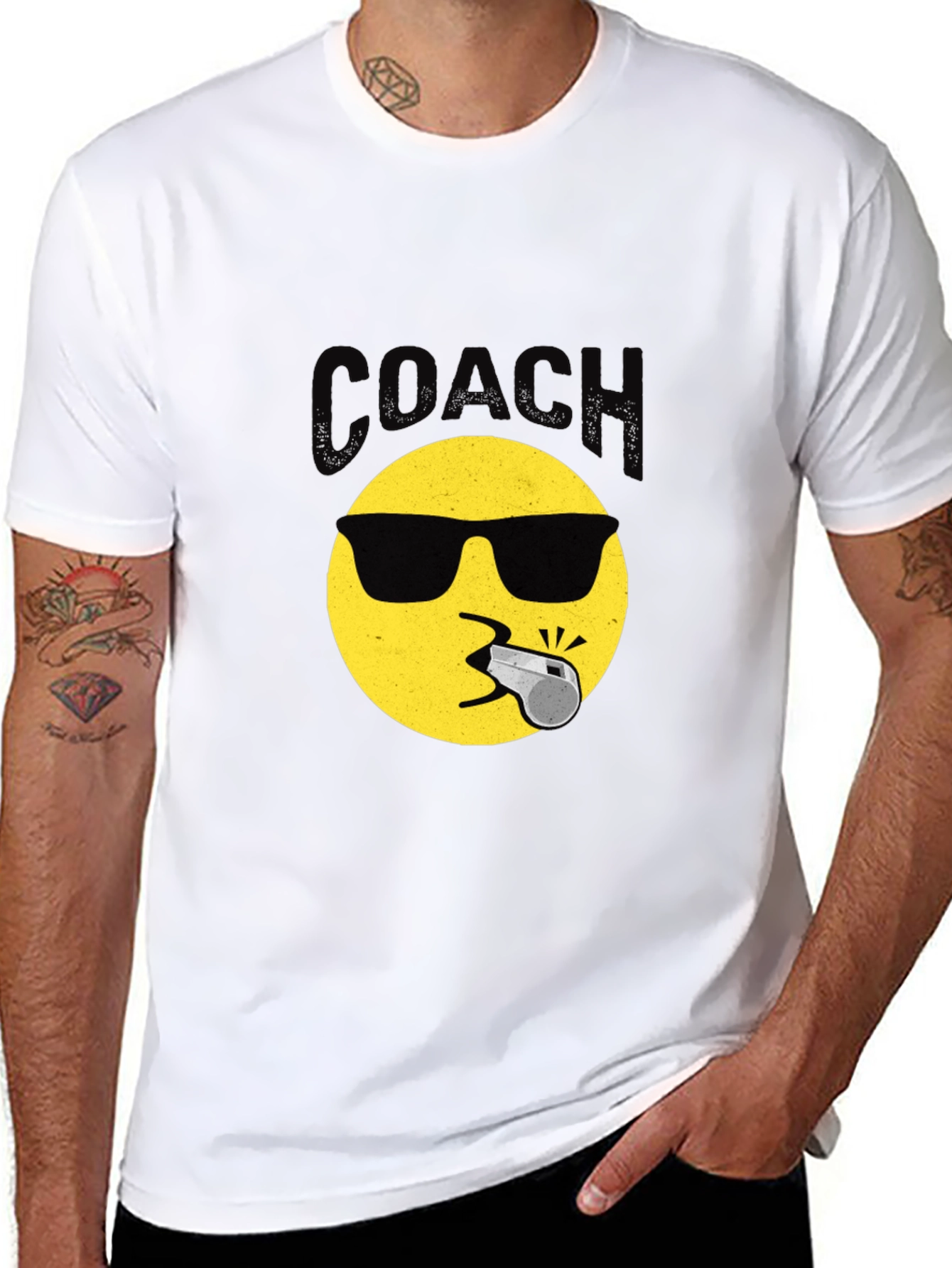 Cool Coach Emoji T-Shirt - Black Crew Neck Tee