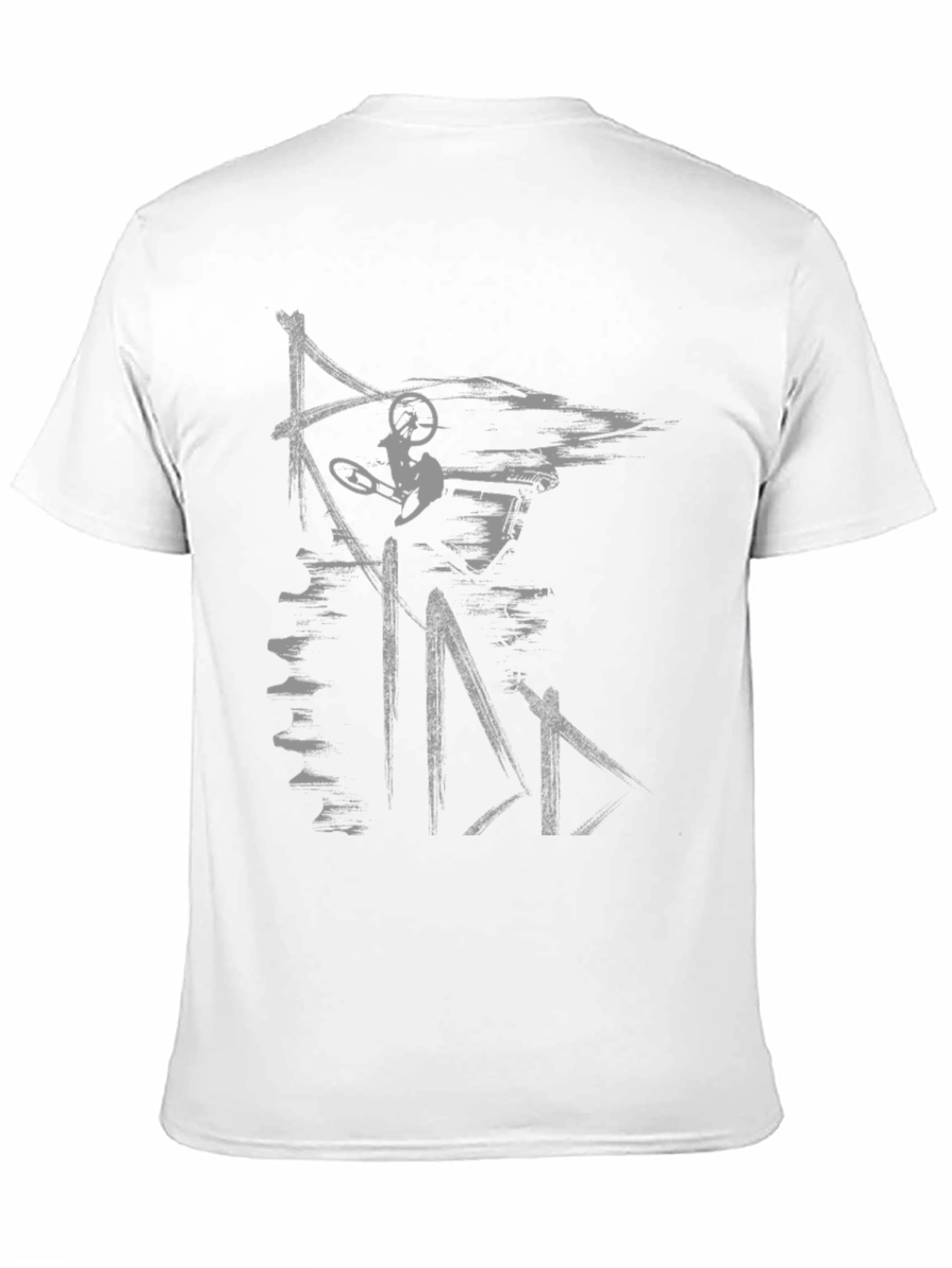 Abstract Mountain Biker Graphic Tee - Black