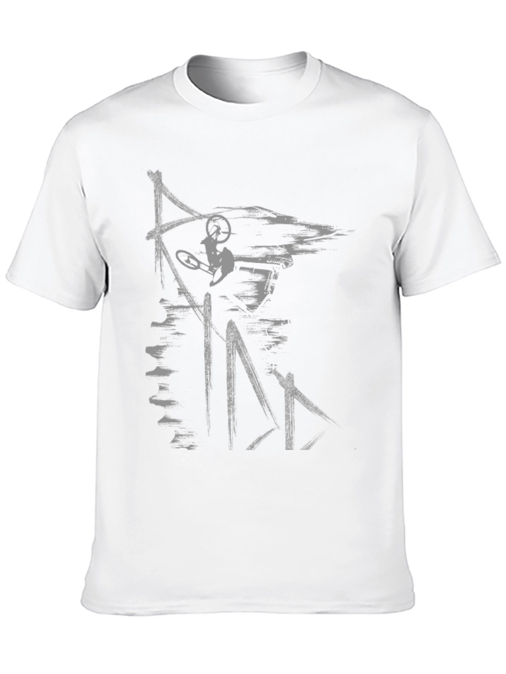Abstract Mountain Biker Graphic Tee - Black