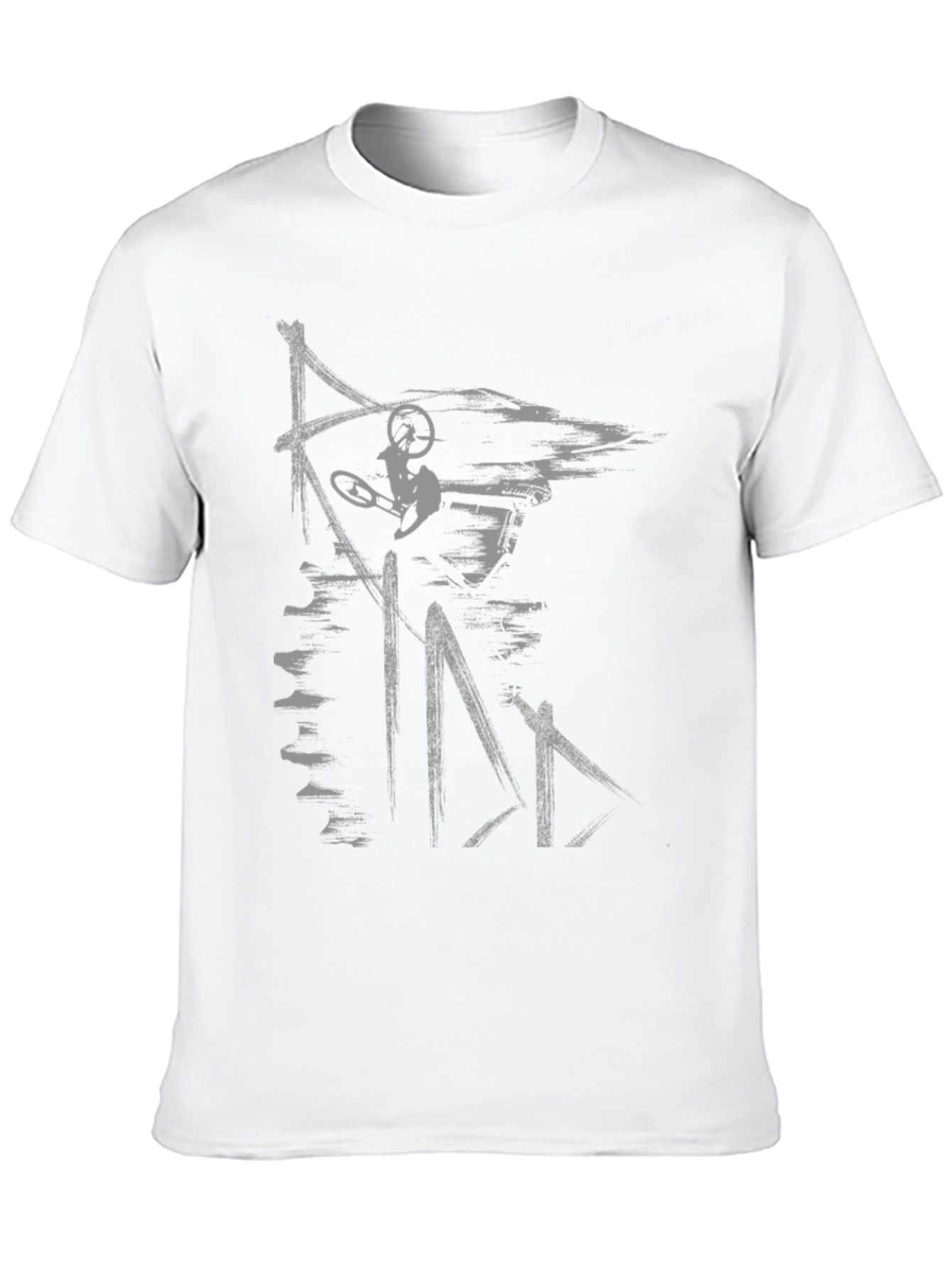 Abstract Mountain Biker Graphic Tee - Black