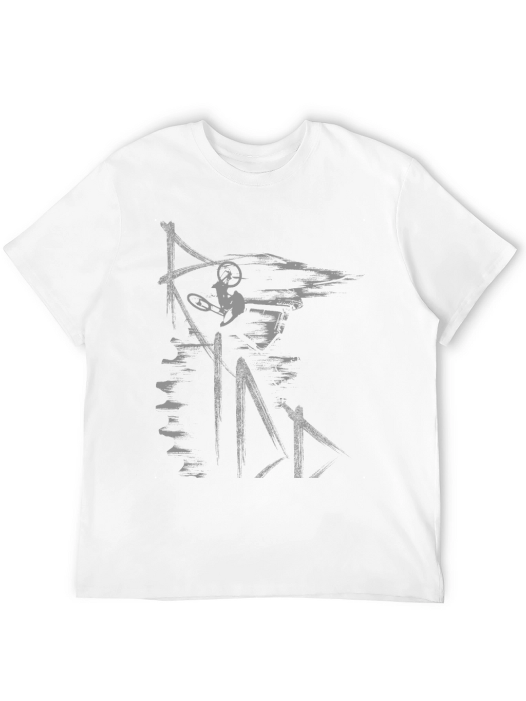Abstract Mountain Biker Graphic Tee - Black
