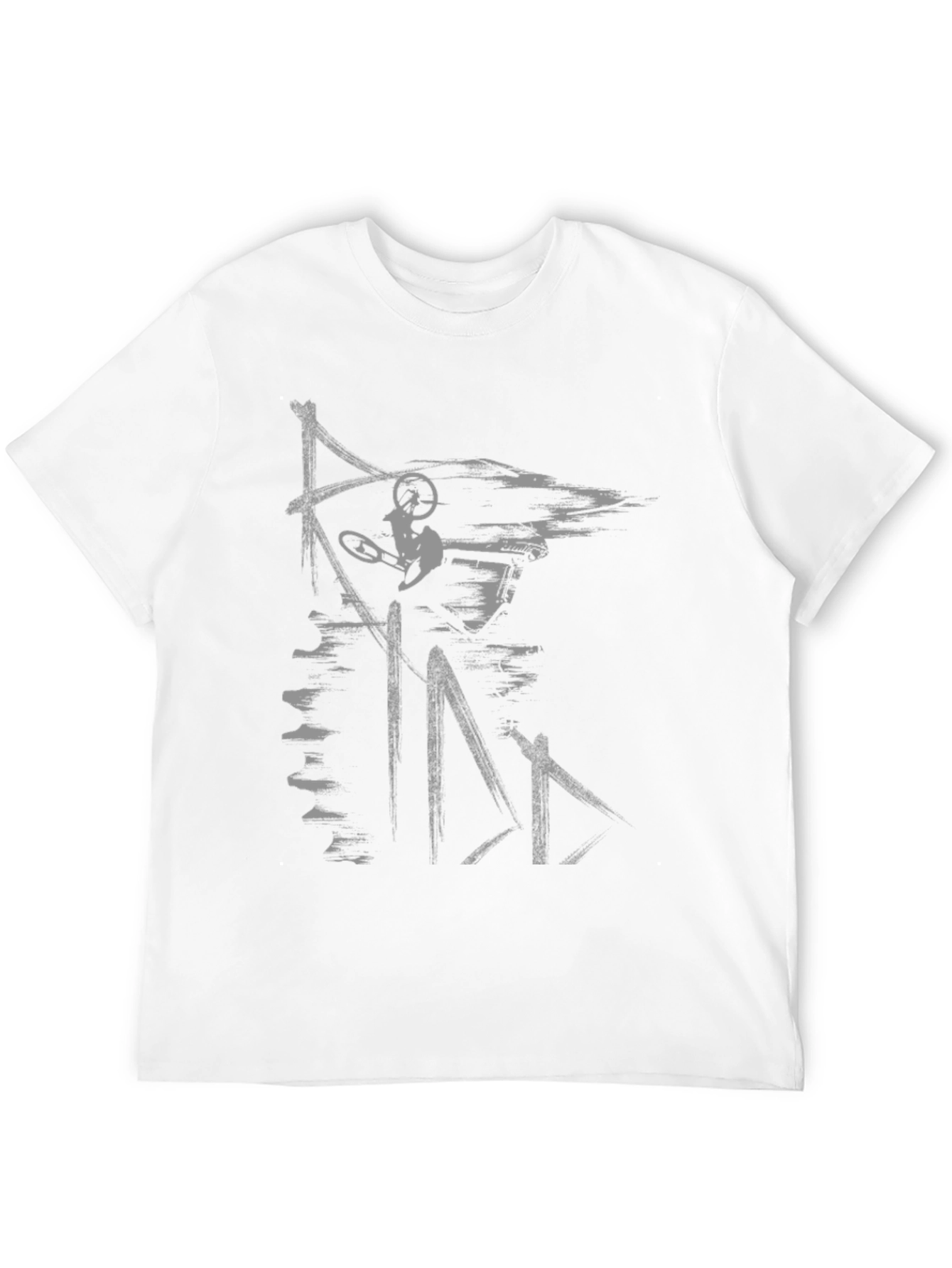 Abstract Mountain Biker Graphic Tee - Black
