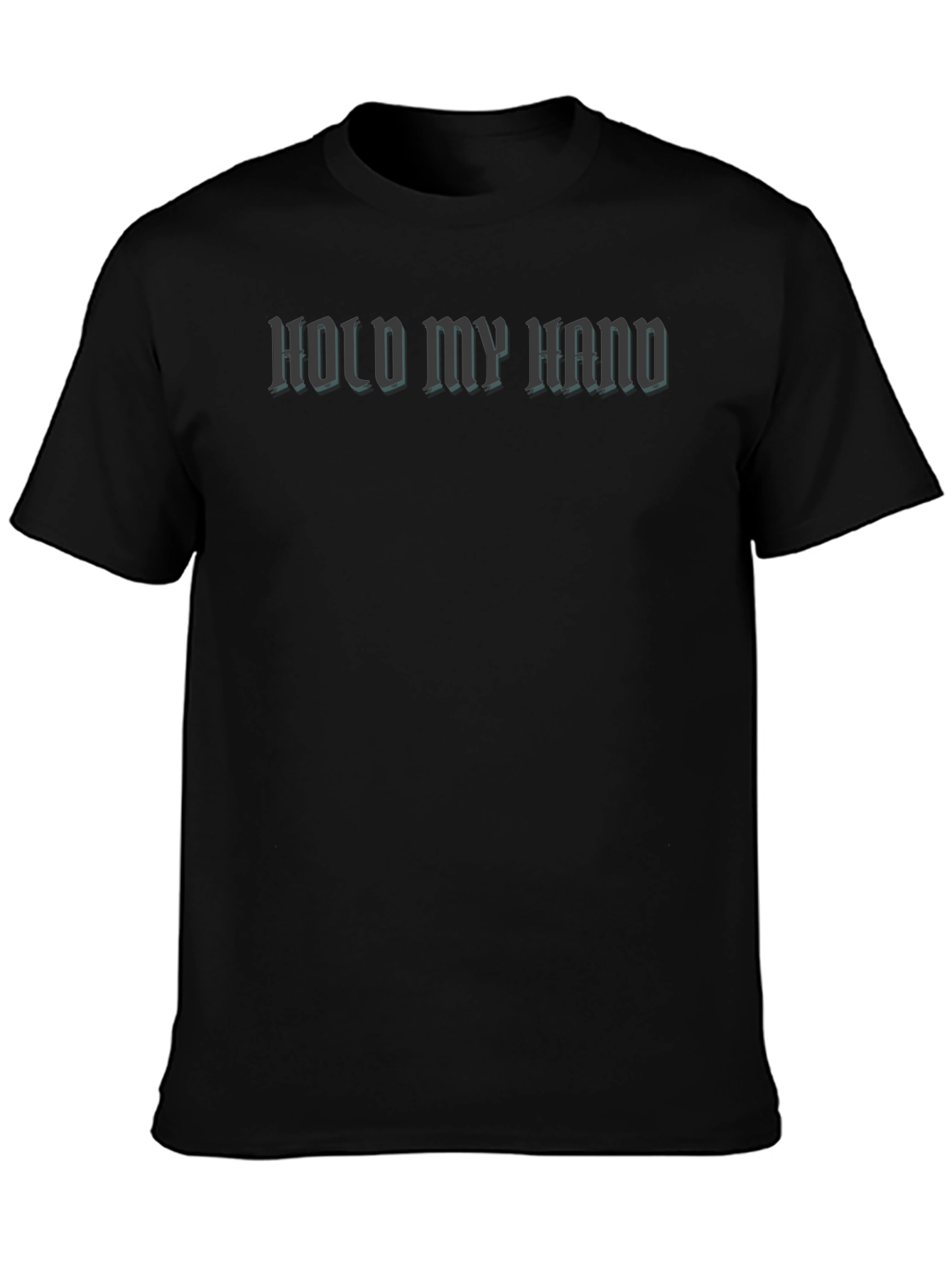 Hold My Hand Graphic Tee - Black Cotton T-Shirt
