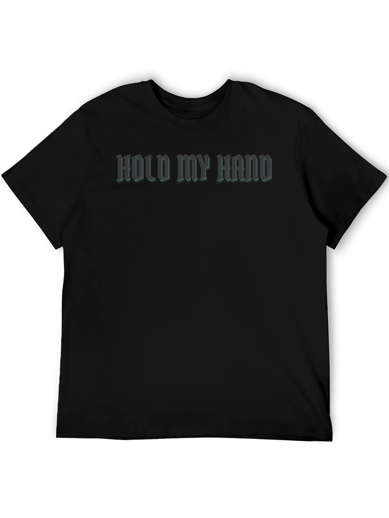 Hold My Hand Graphic Tee - Black Cotton T-Shirt