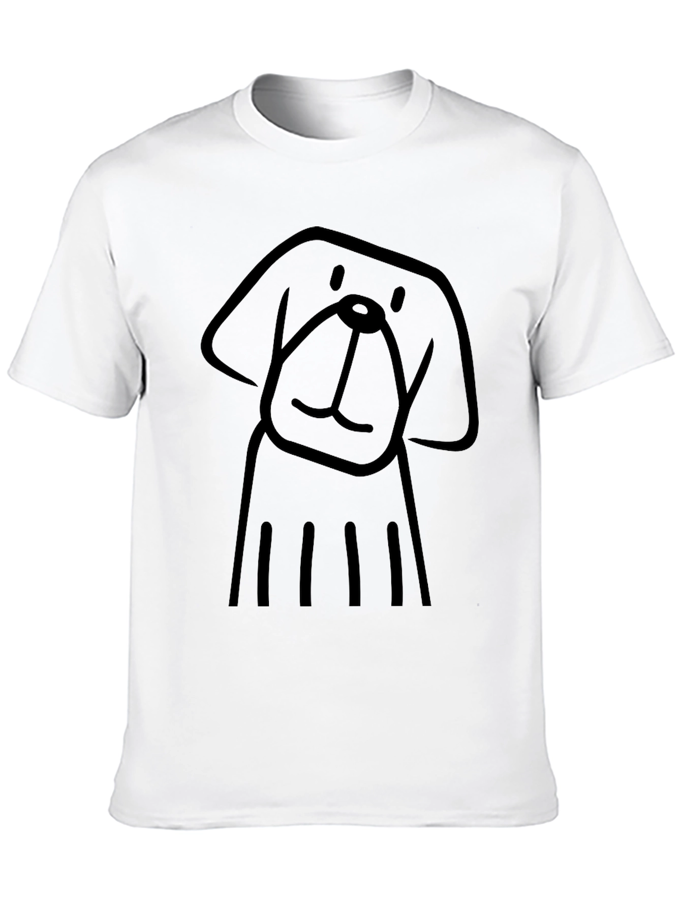 Dog Graphic Black Tee - Casual Style