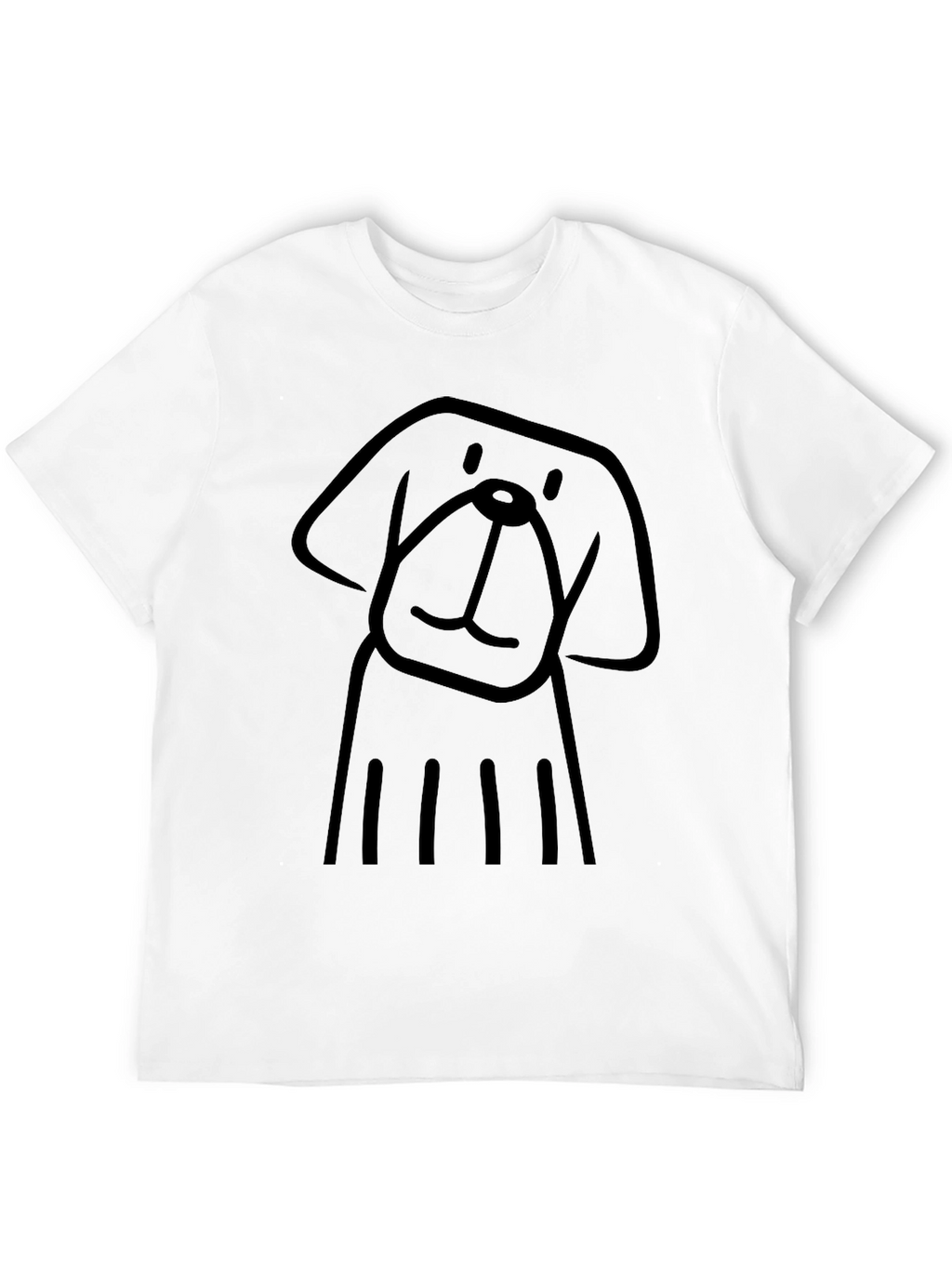 Dog Graphic Black Tee - Casual Style