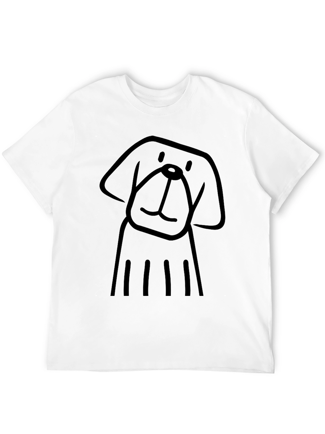 Dog Graphic Black Tee - Casual Style