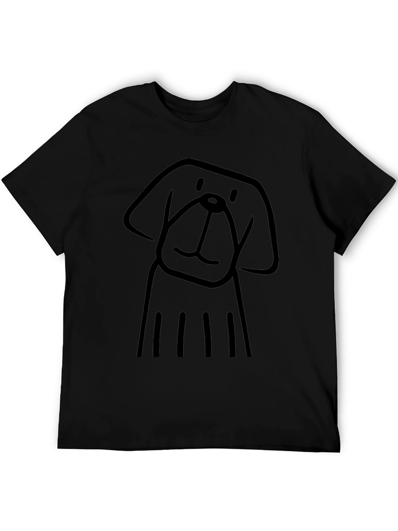 Dog Graphic Black Tee - Casual Style