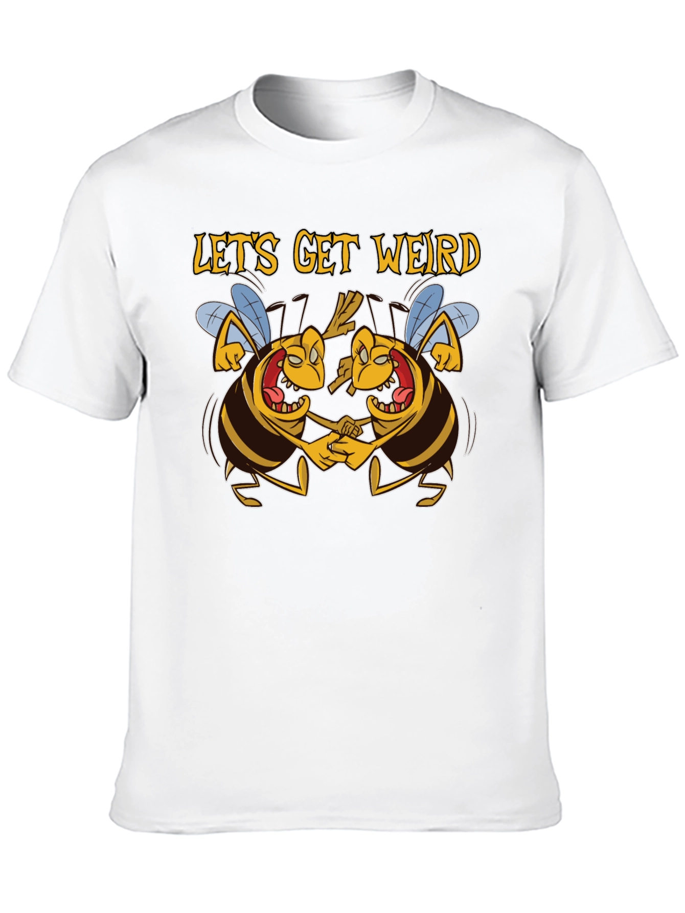 Lets Get Weird Funny Dancing Bees Graphic T-Shirt