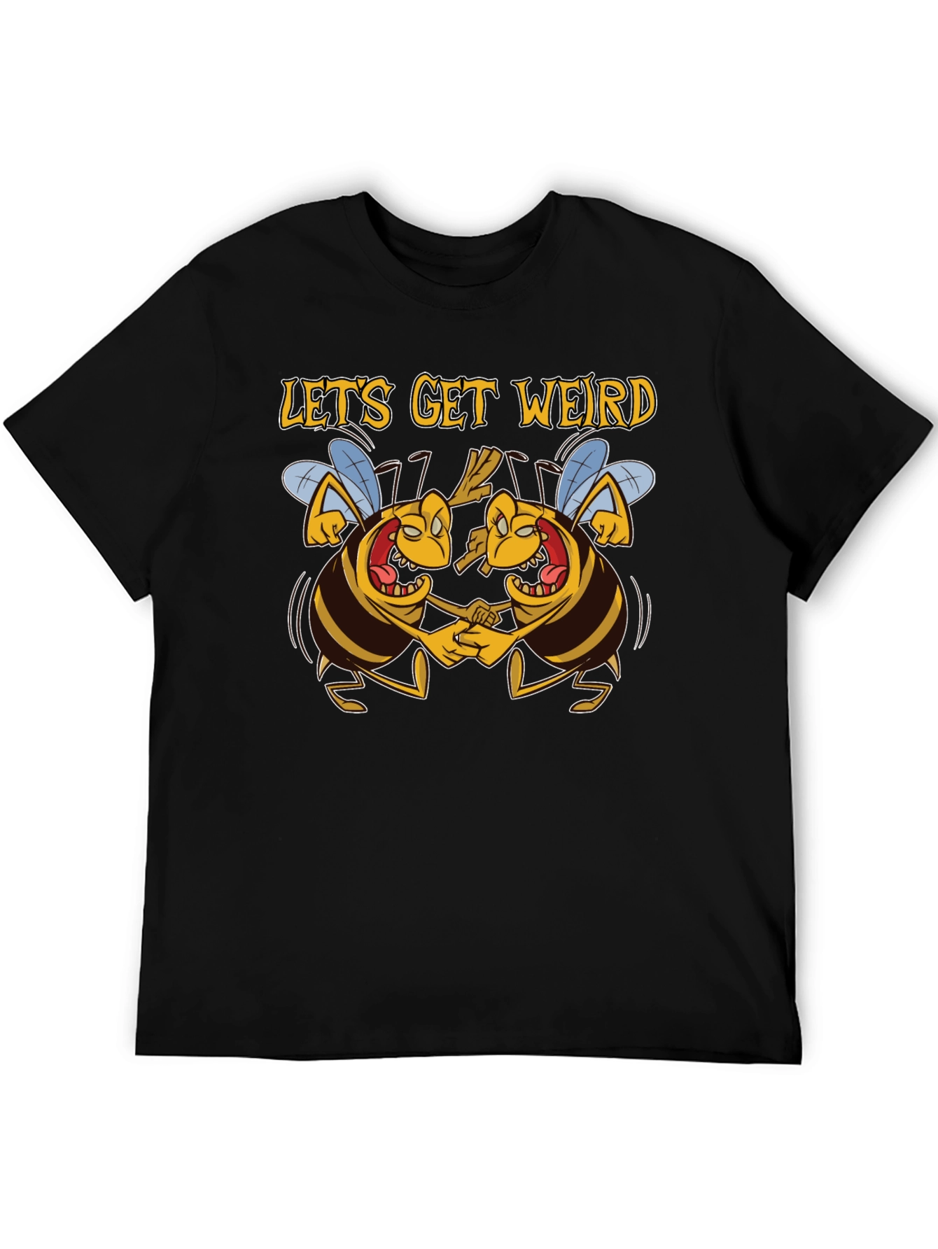 Lets Get Weird Funny Dancing Bees Graphic T-Shirt