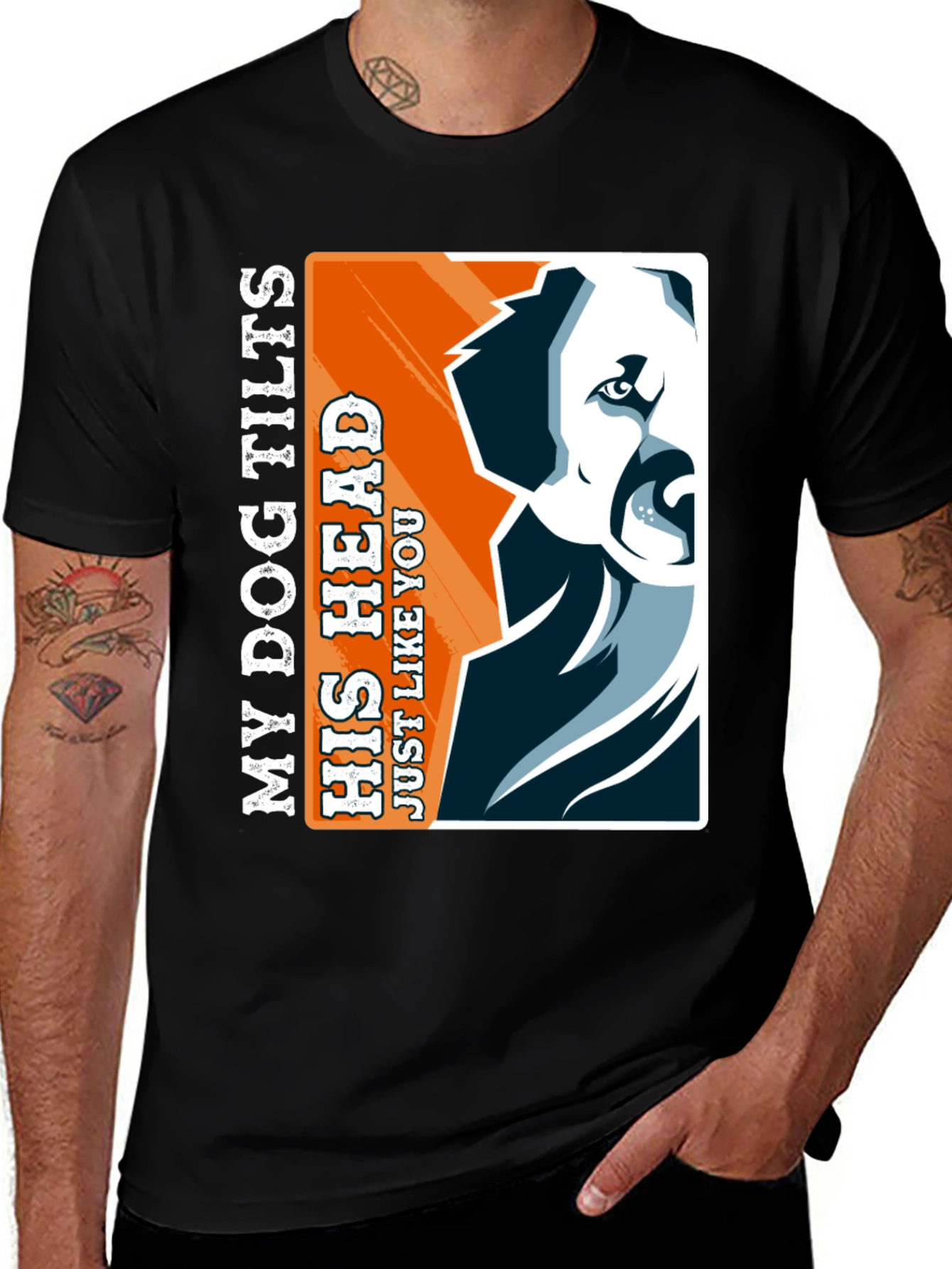 Dog Tilts Head Graphic Tee - Unisex Casual Top