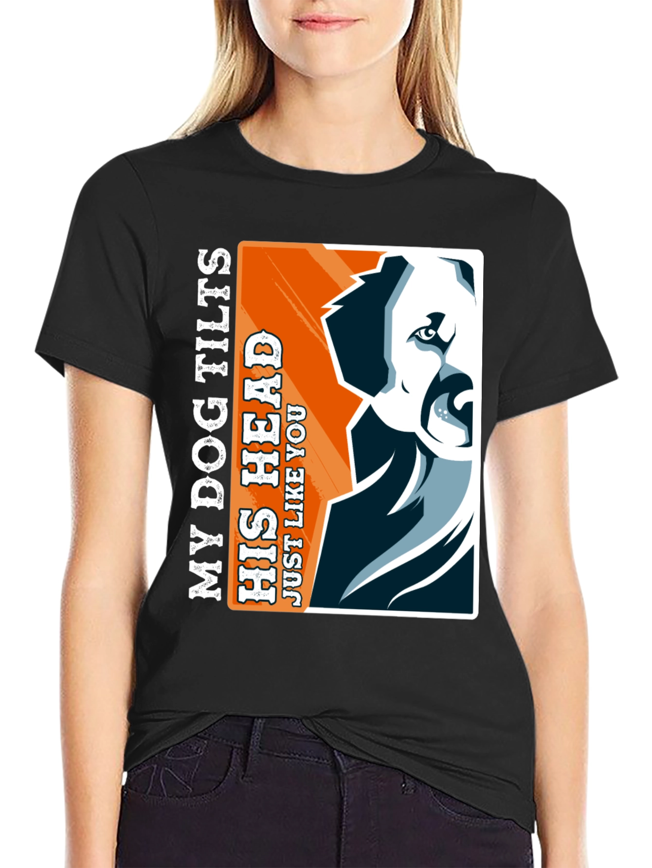 Dog Tilts Head Graphic Tee - Unisex Casual Top