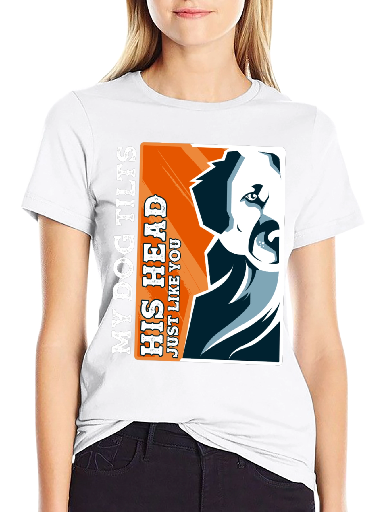 Dog Tilts Head Graphic Tee - Unisex Casual Top