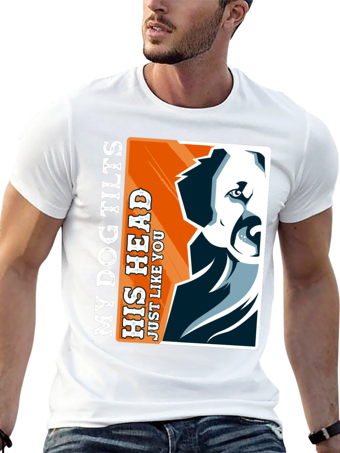 Dog Tilts Head Graphic Tee - Unisex Casual Top