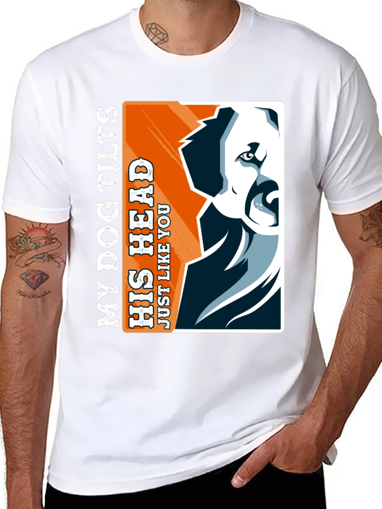 Dog Tilts Head Graphic Tee - Unisex Casual Top