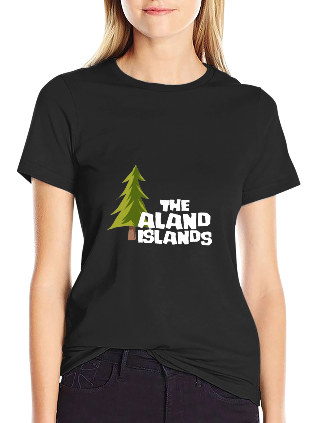 The Aland Islands Graphic Tee - Black Cotton Blend