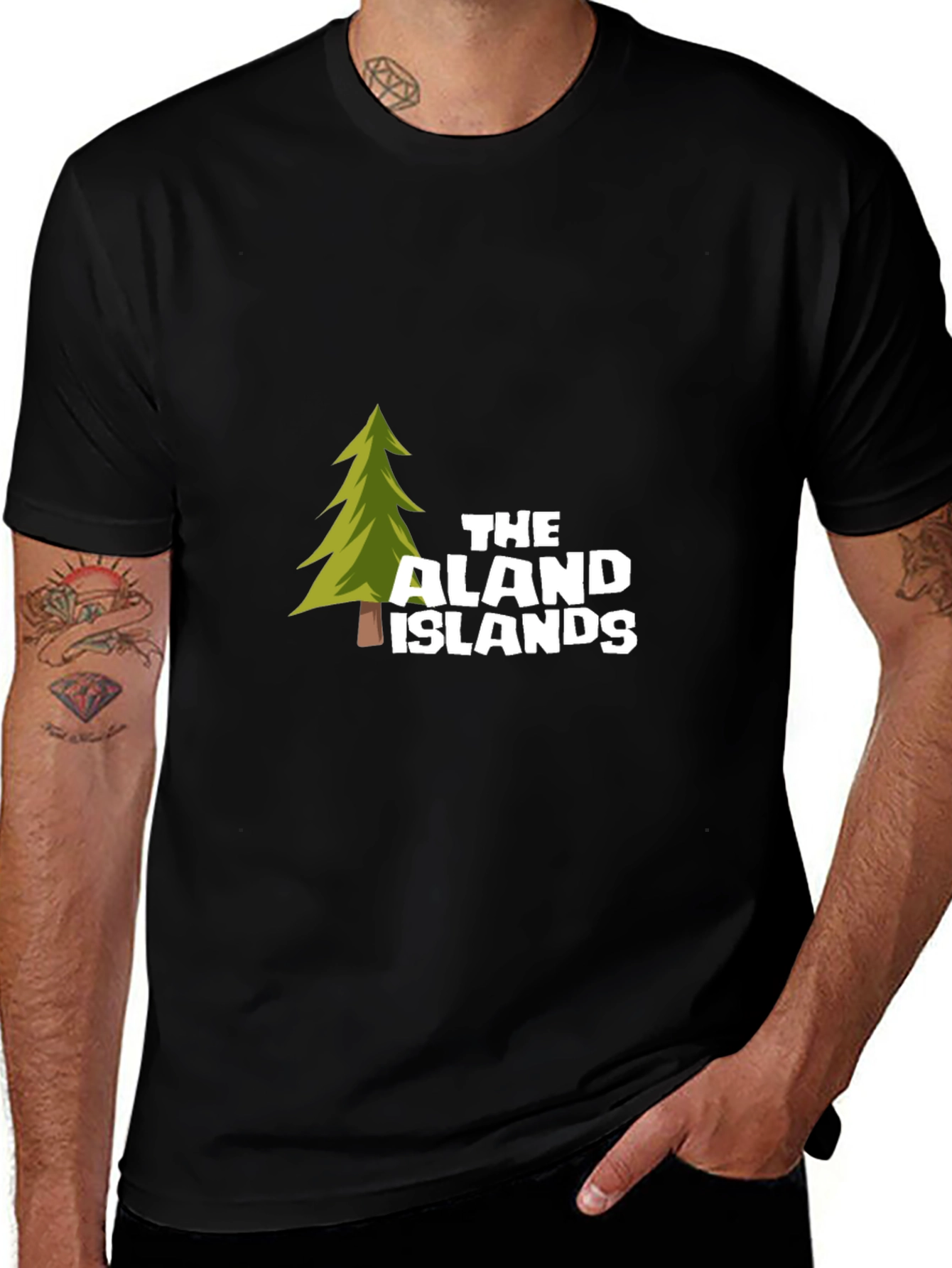 The Aland Islands Graphic Tee - Black Cotton Blend