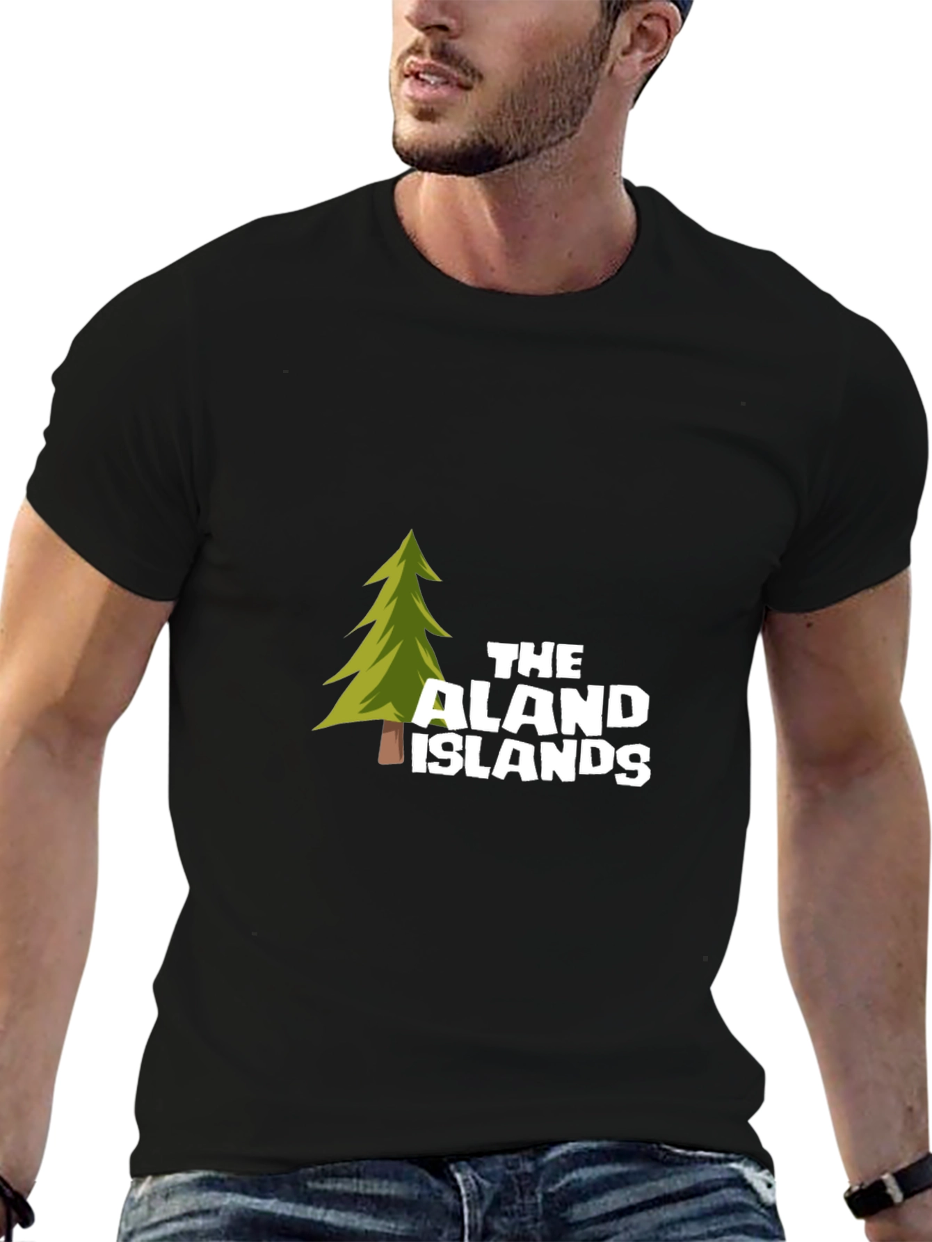 The Aland Islands Graphic Tee - Black Cotton Blend