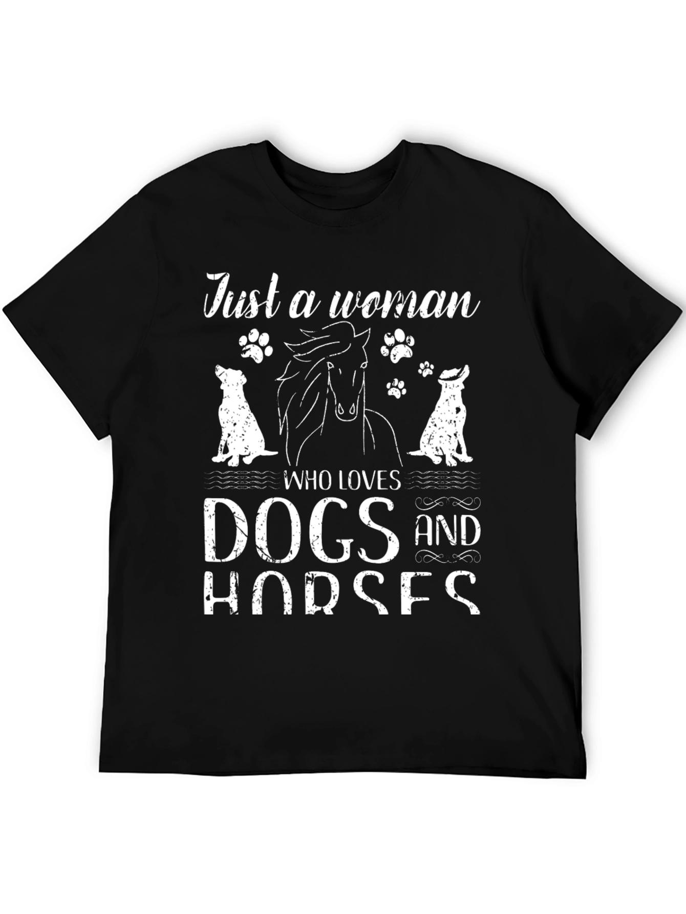 Dog & Horse Lover T-Shirt - Just a Woman