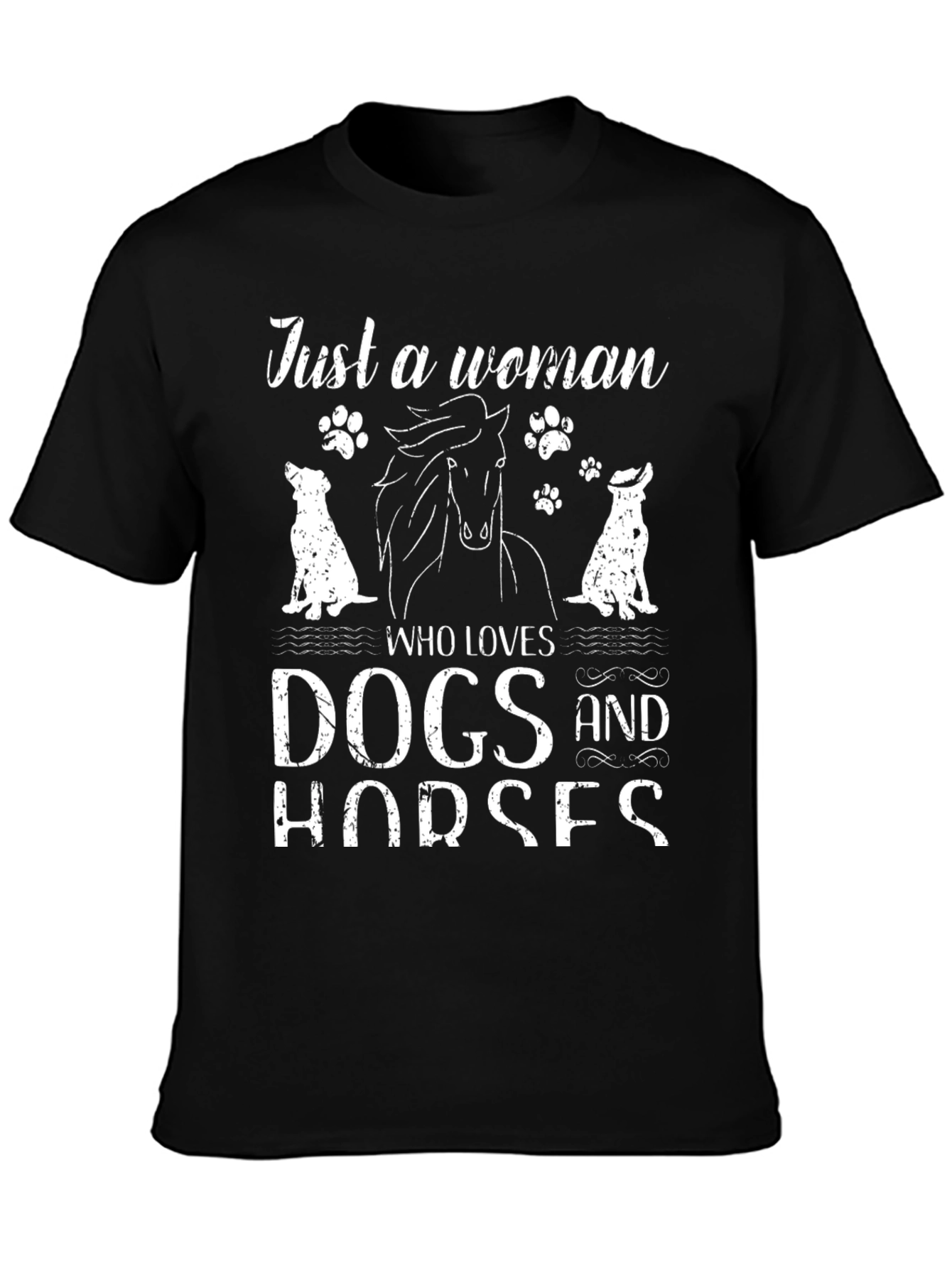 Dog & Horse Lover T-Shirt - Just a Woman