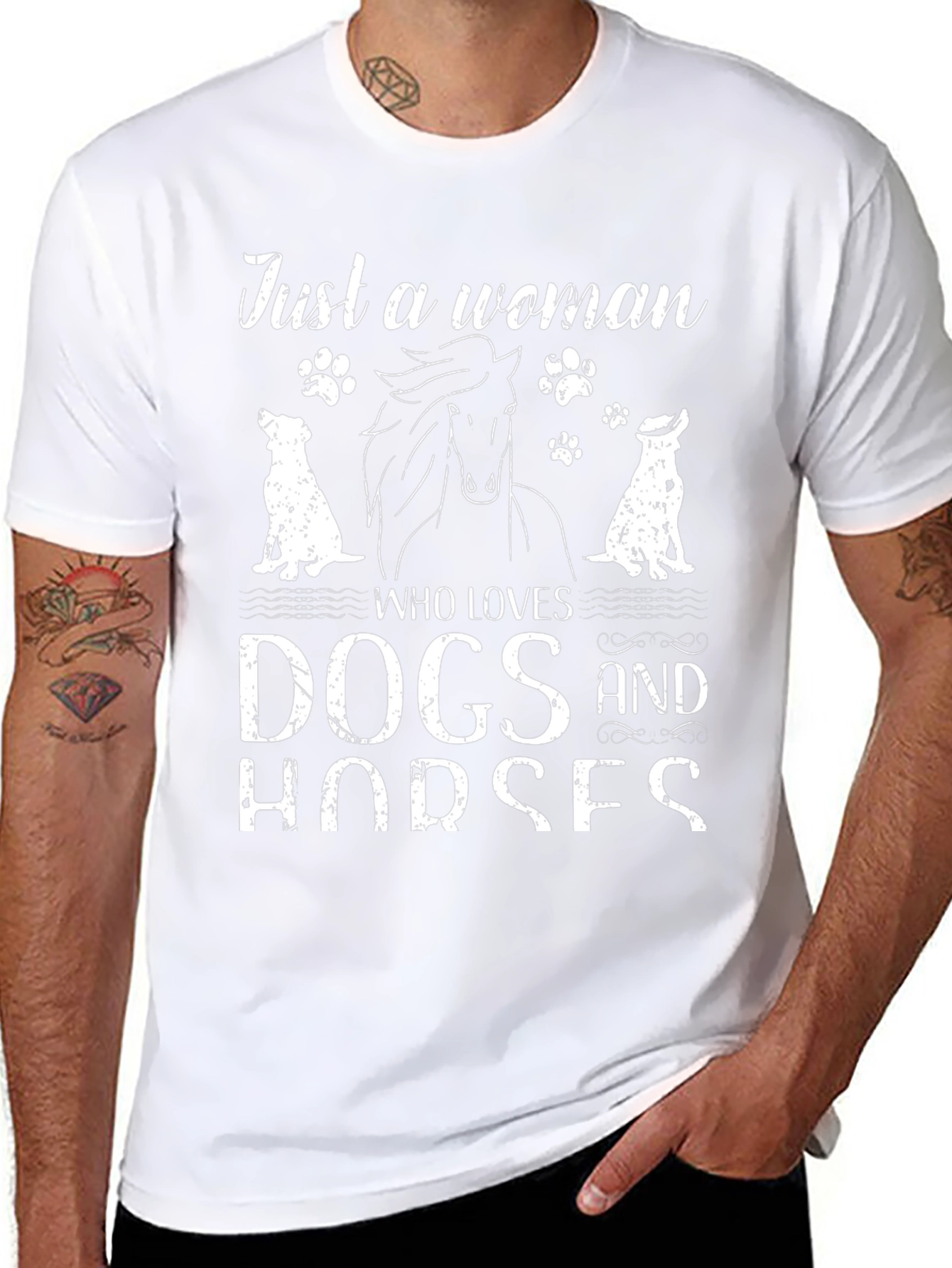 Dog & Horse Lover T-Shirt - Just a Woman
