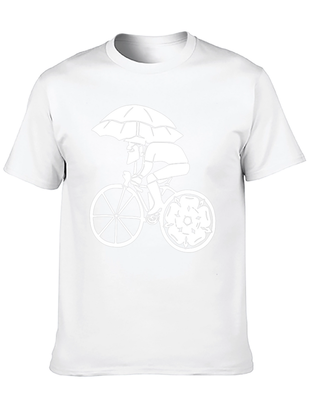 Black T-Shirt with Cyclist Print