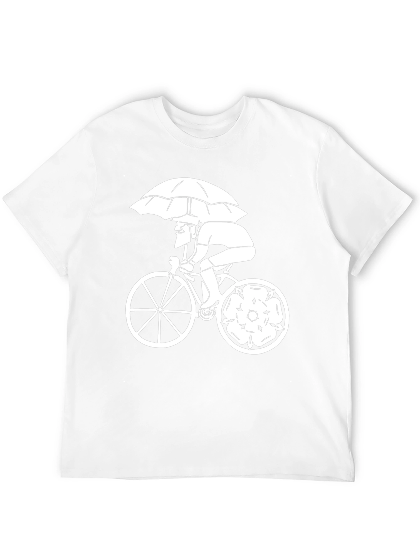 Black T-Shirt with Cyclist Print
