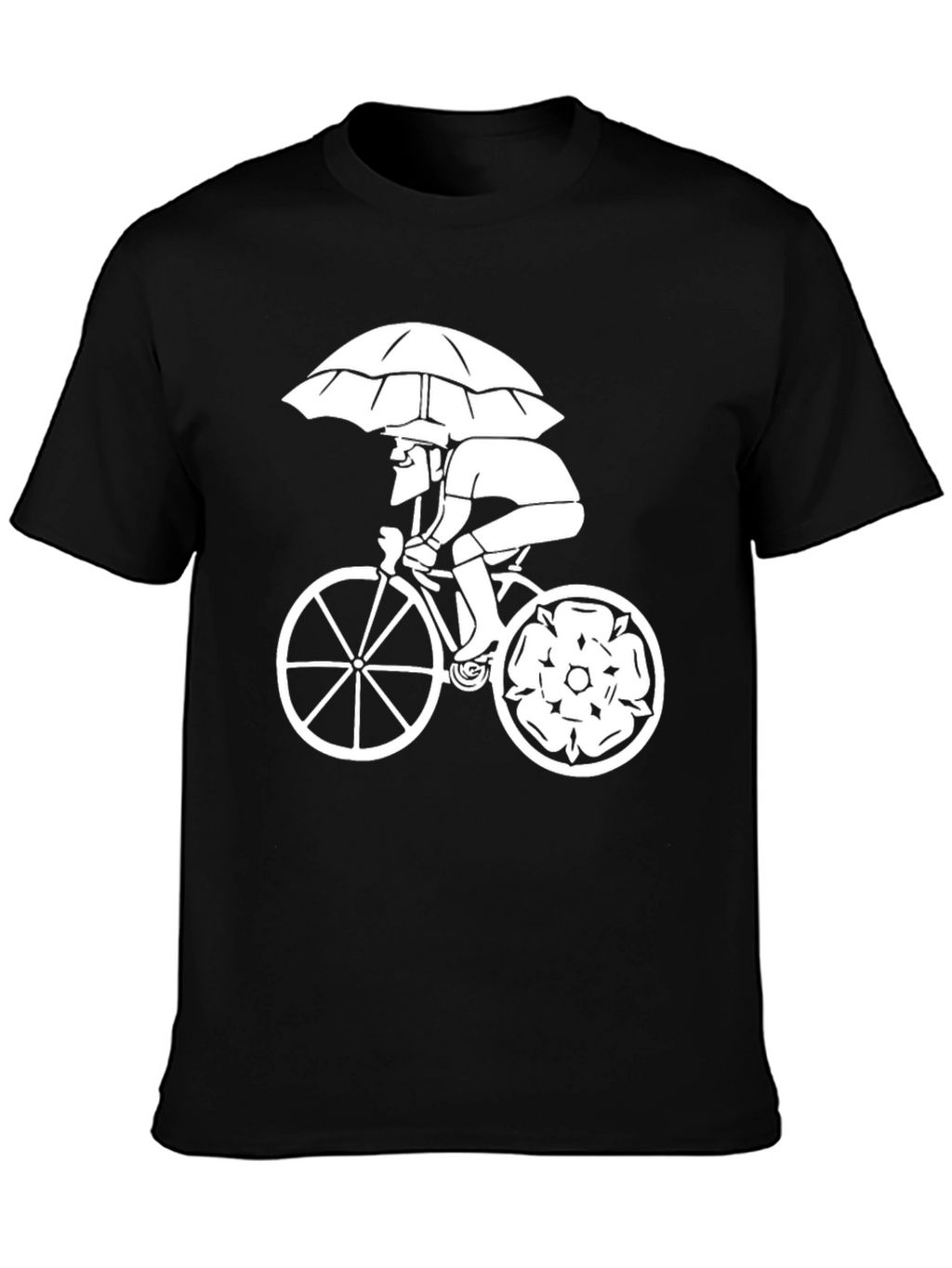 Black T-Shirt with Cyclist Print