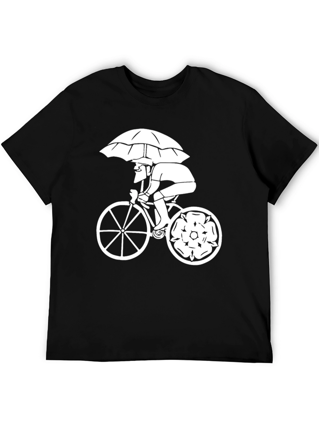 Black T-Shirt with Cyclist Print
