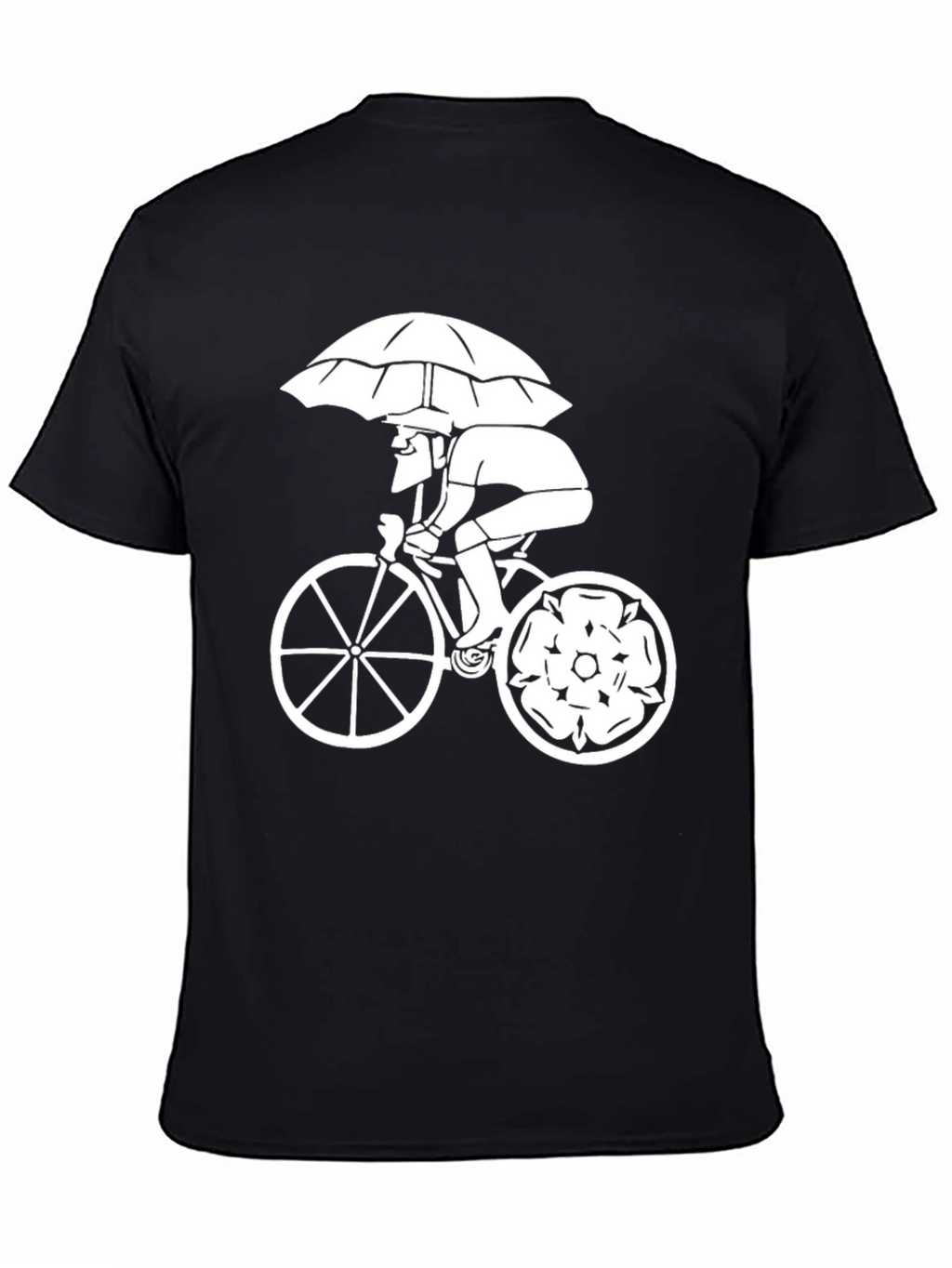 Black T-Shirt with Cyclist Print