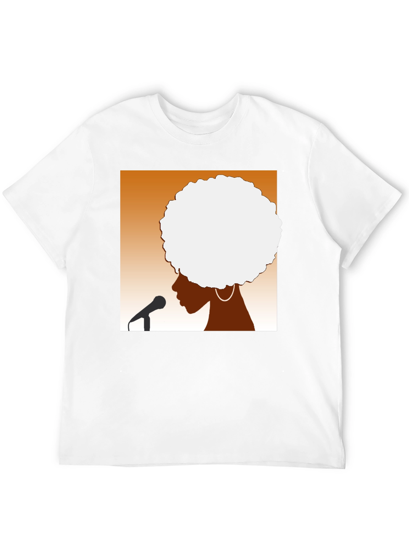 Afro Silhouette Graphic Tee - Black Cotton T-Shirt