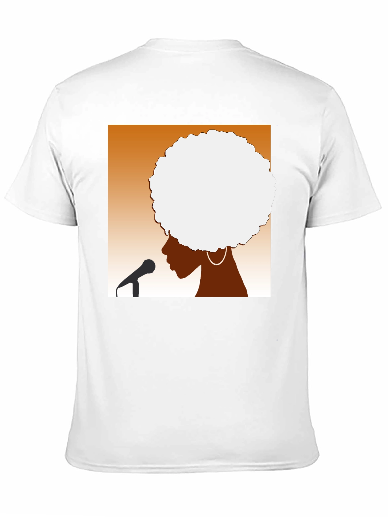 Afro Silhouette Graphic Tee - Black Cotton T-Shirt