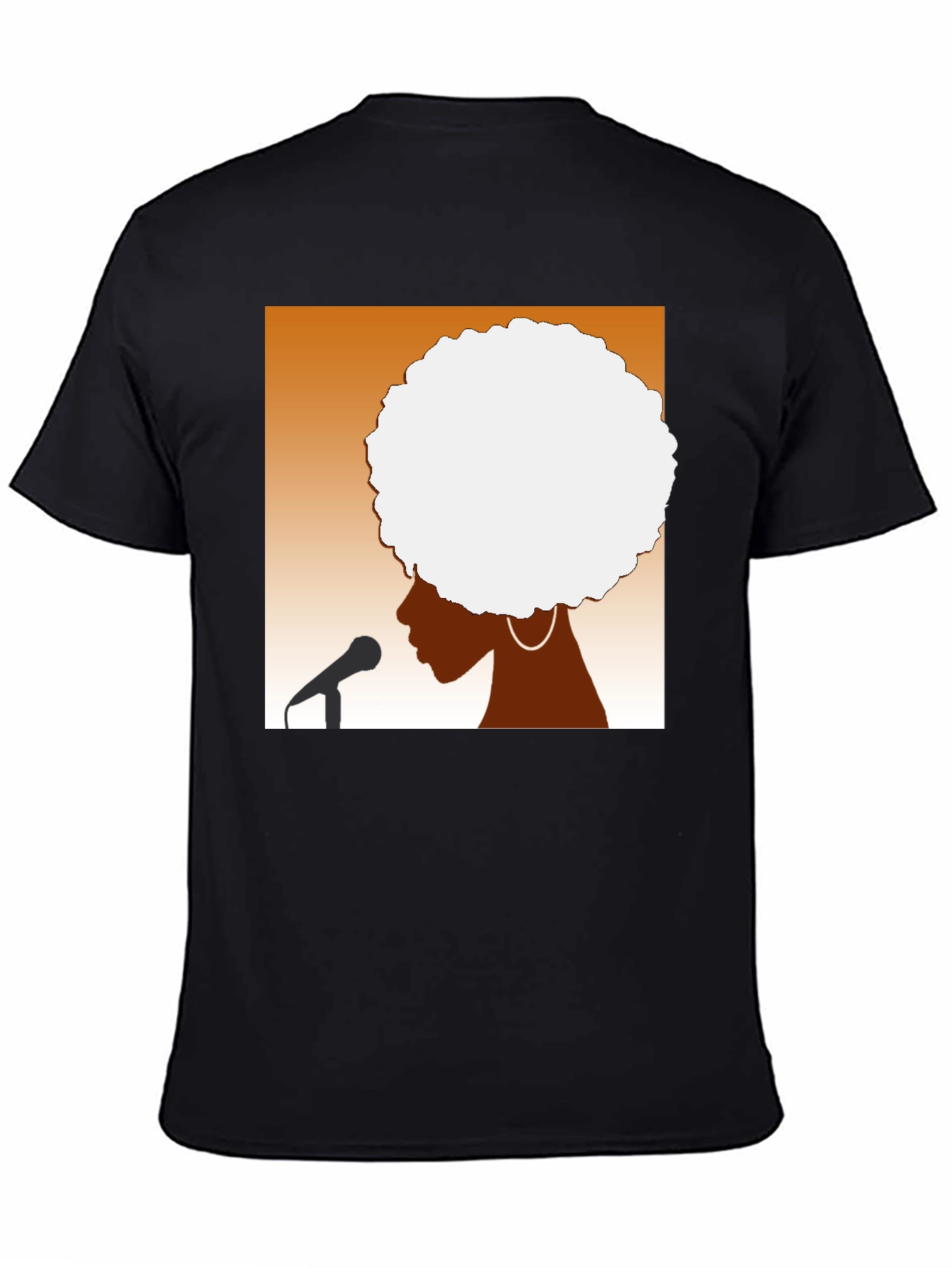 Afro Silhouette Graphic Tee - Black Cotton T-Shirt