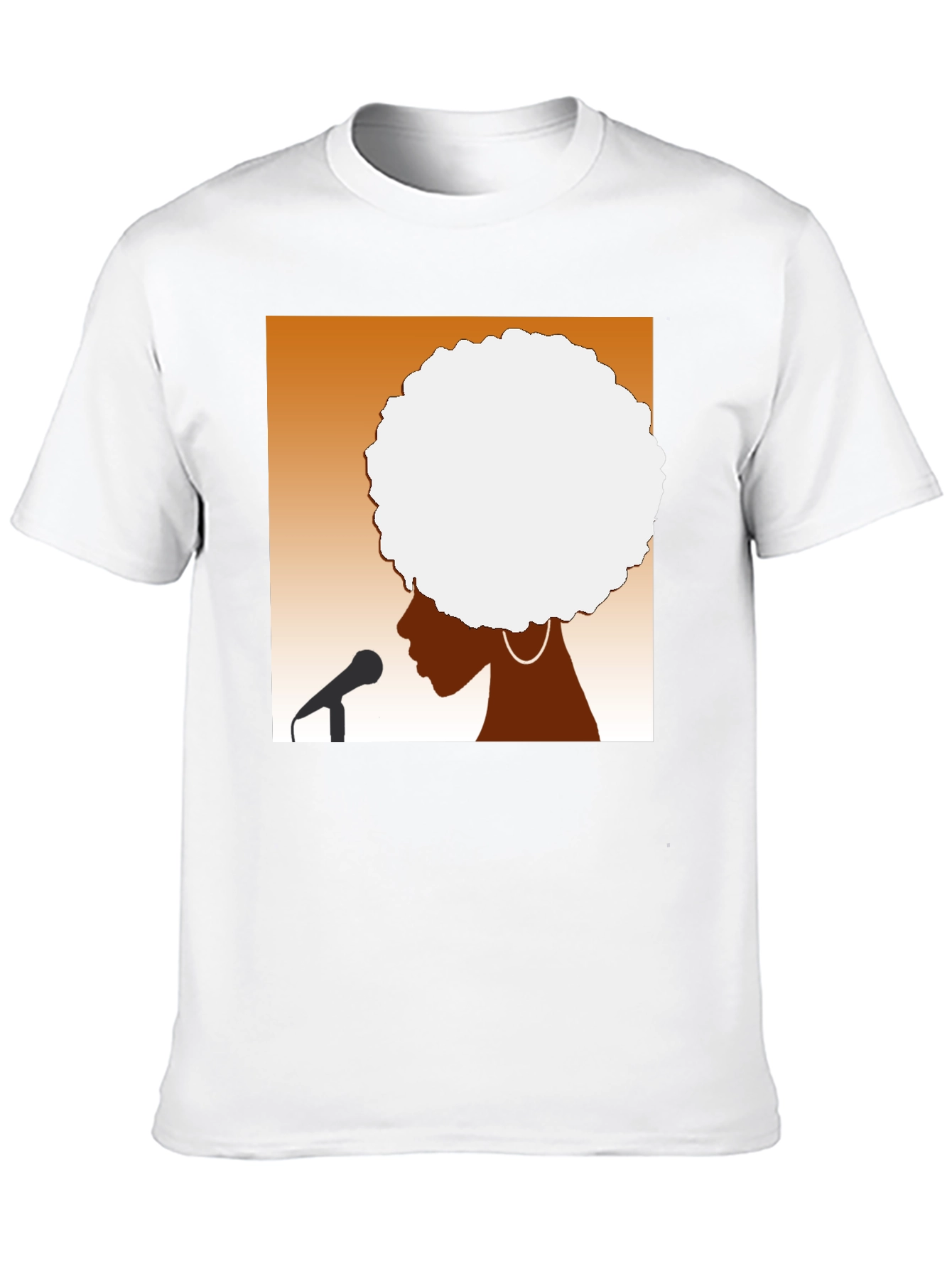Afro Silhouette Graphic Tee - Black Cotton T-Shirt