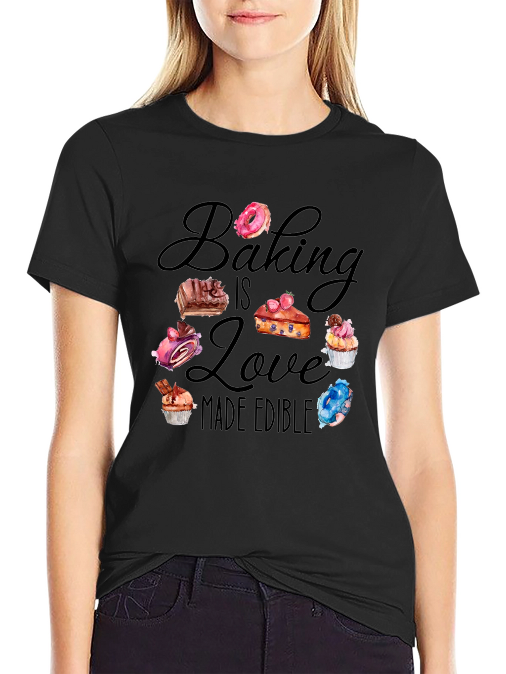 Baking is Love Made Edible Black T-Shirt