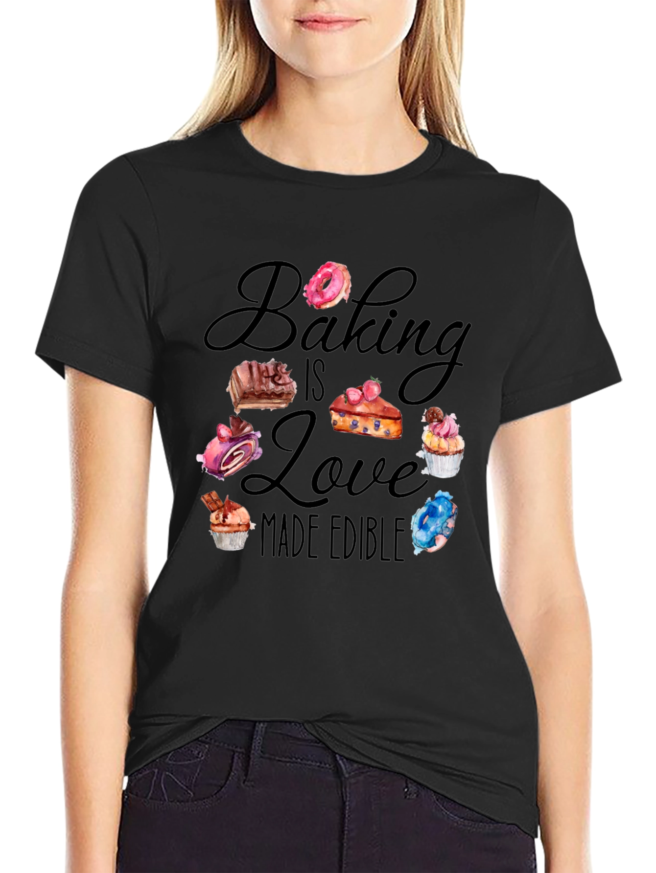 Baking is Love Made Edible Black T-Shirt