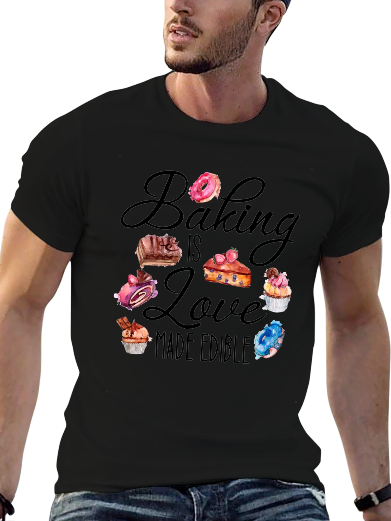 Baking is Love Made Edible Black T-Shirt