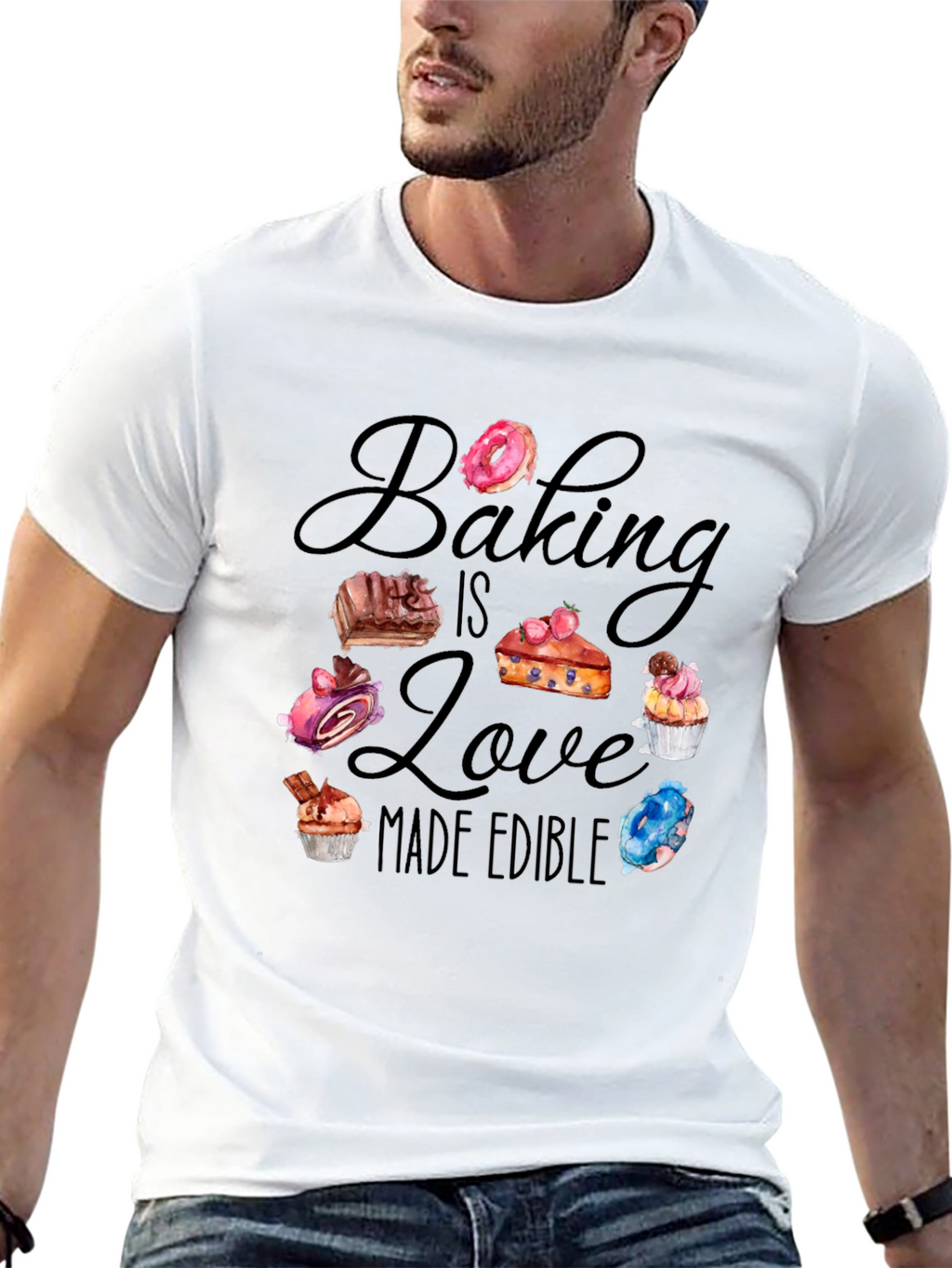 Baking is Love Made Edible Black T-Shirt