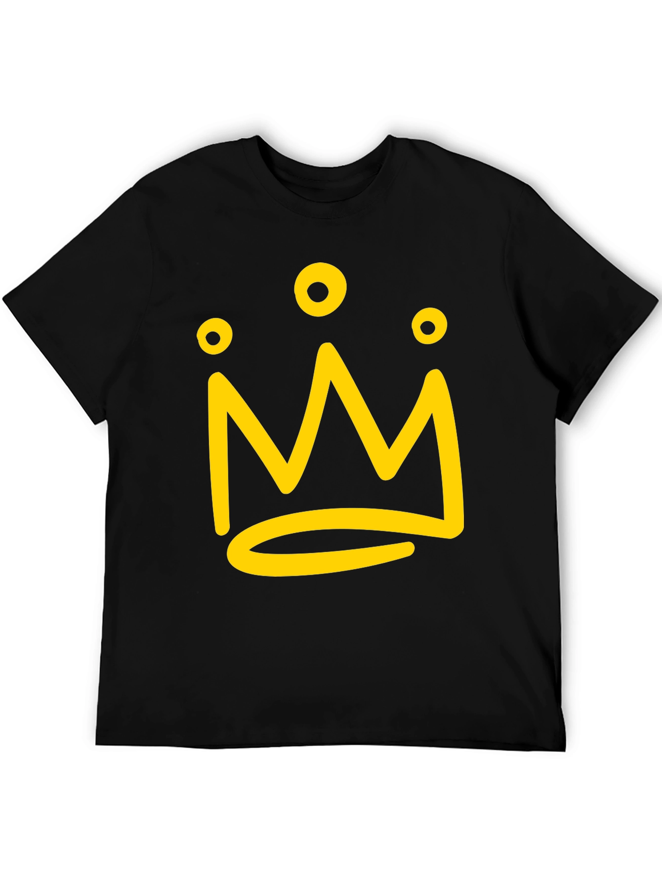 Crown Graphic Tee - Black Cotton Casual Shirt