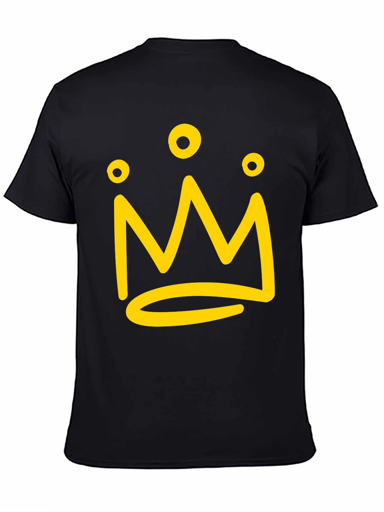Crown Graphic Tee - Black Cotton Casual Shirt
