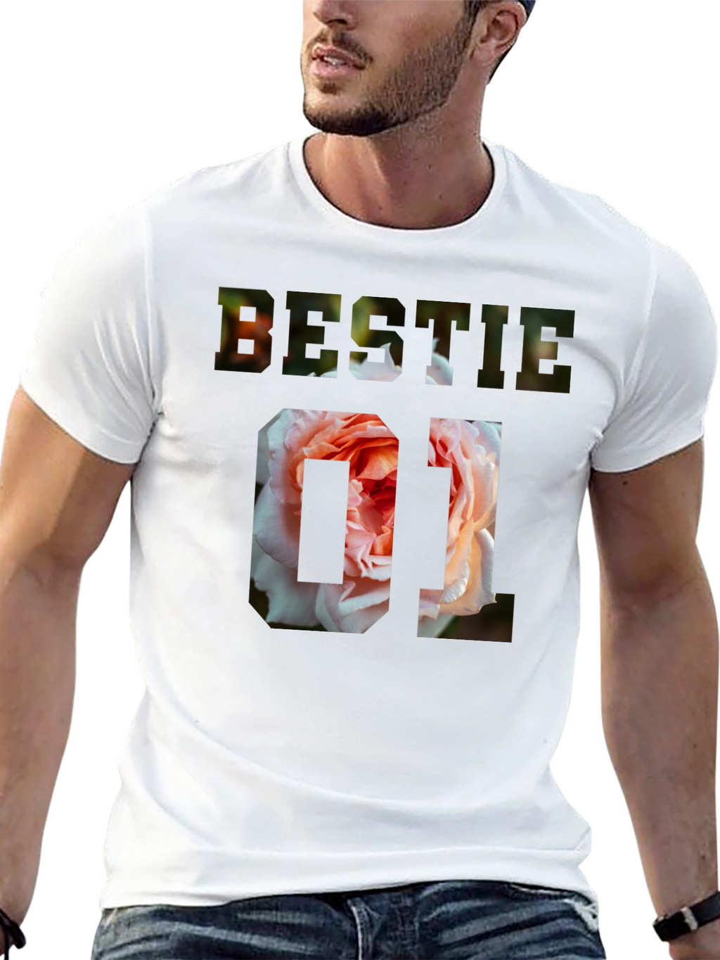 Bestie 01 Floral Graphic T-Shirt